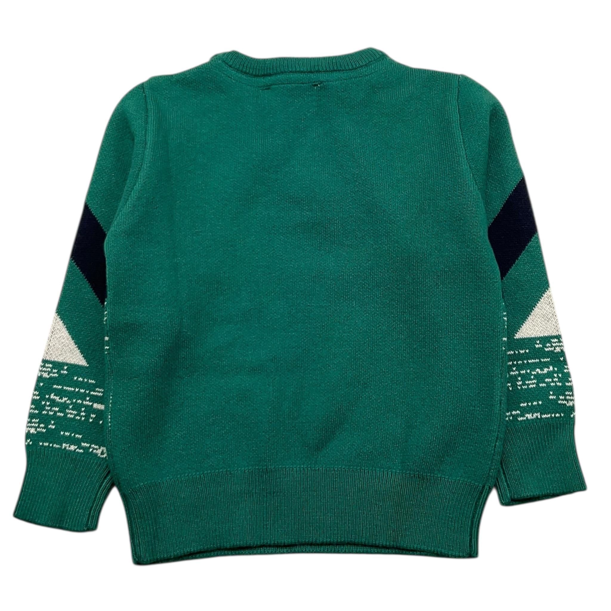ICEBERG maglia girocollo tinta unita con stampe in contrasto Verde per Neonato MGICE5301BNX VERDE ICEBERG