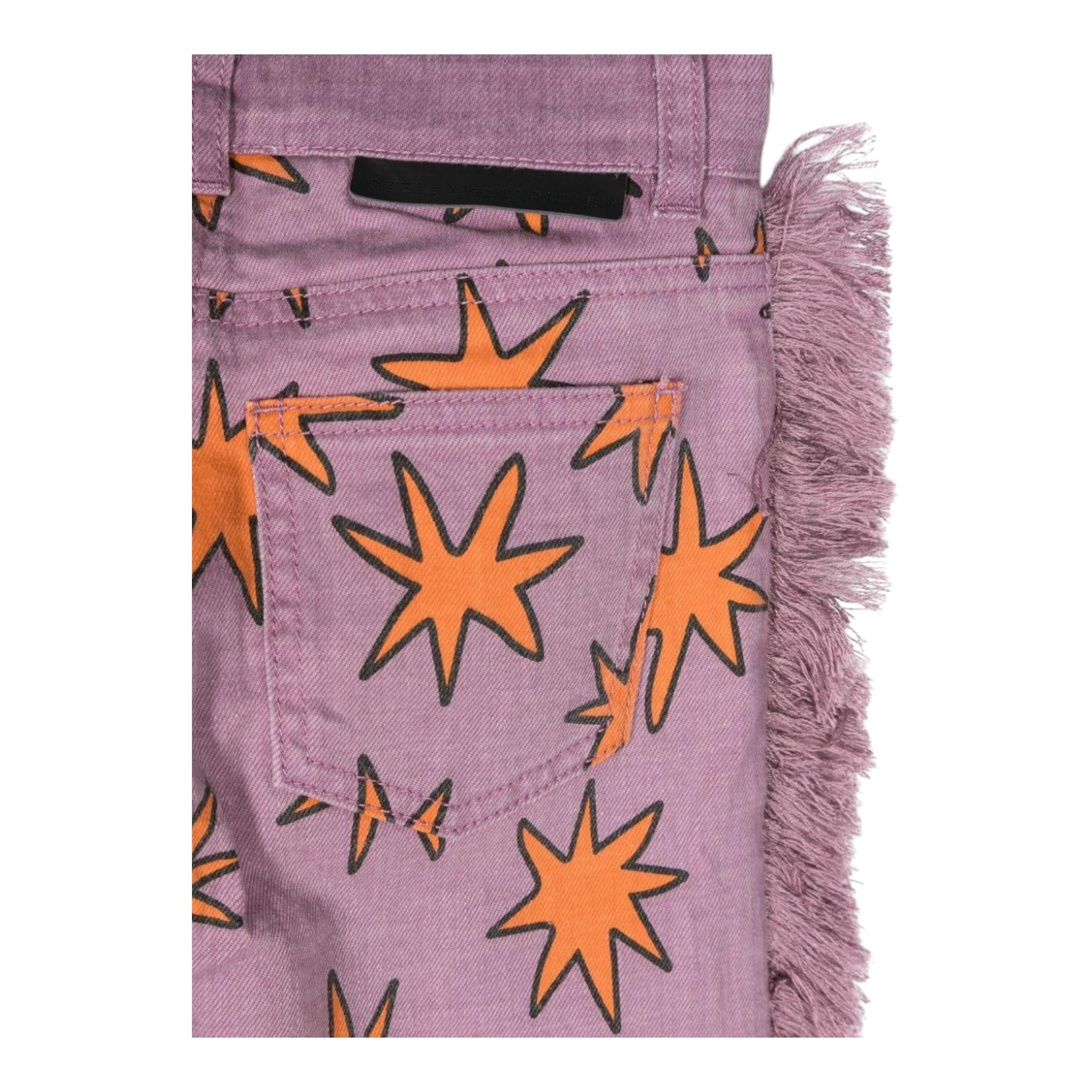 STELLA McCARTNEY jeans tinta unita con stampa Viola per Bambina TV6B00 VIOLA STELLA McCARTNEY