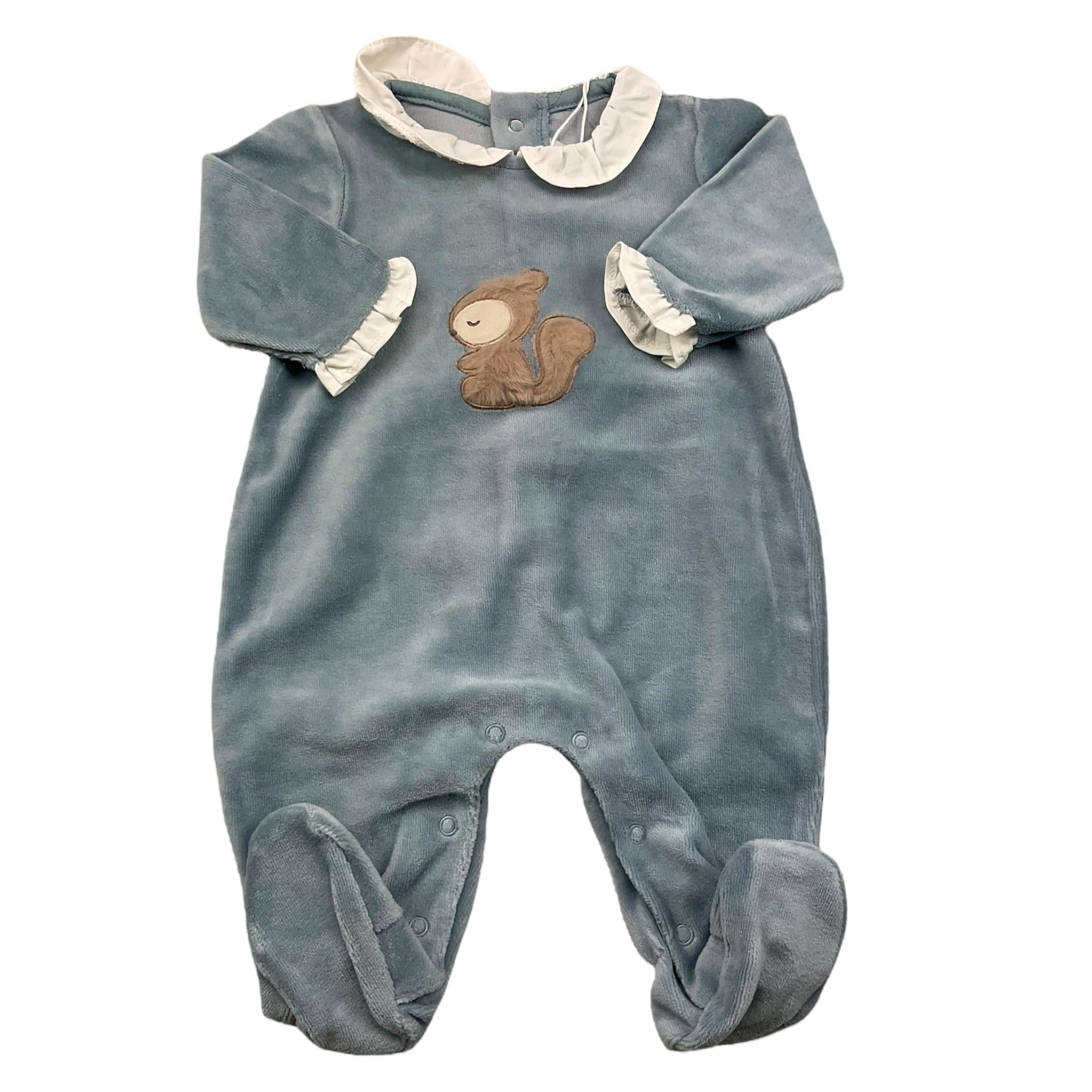 MAYORAL tutina manica lunga tinta unita in ciniglia Azzurro per Neonato 2777 AZZURRO MAYORAL