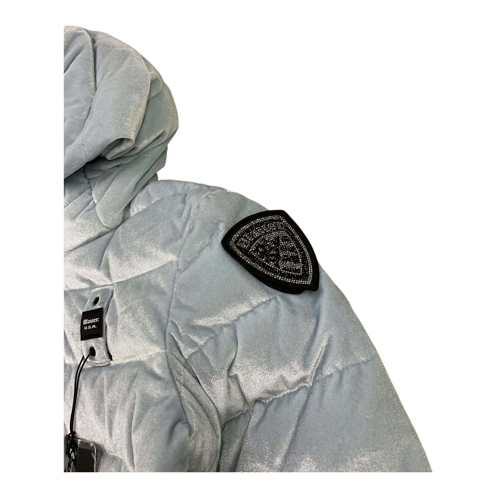 BLAUER giubbino tinta unita cn cappuccio in velluto Azzurro per Bambina 24WBLGC03516 AZZURRO BLAUER