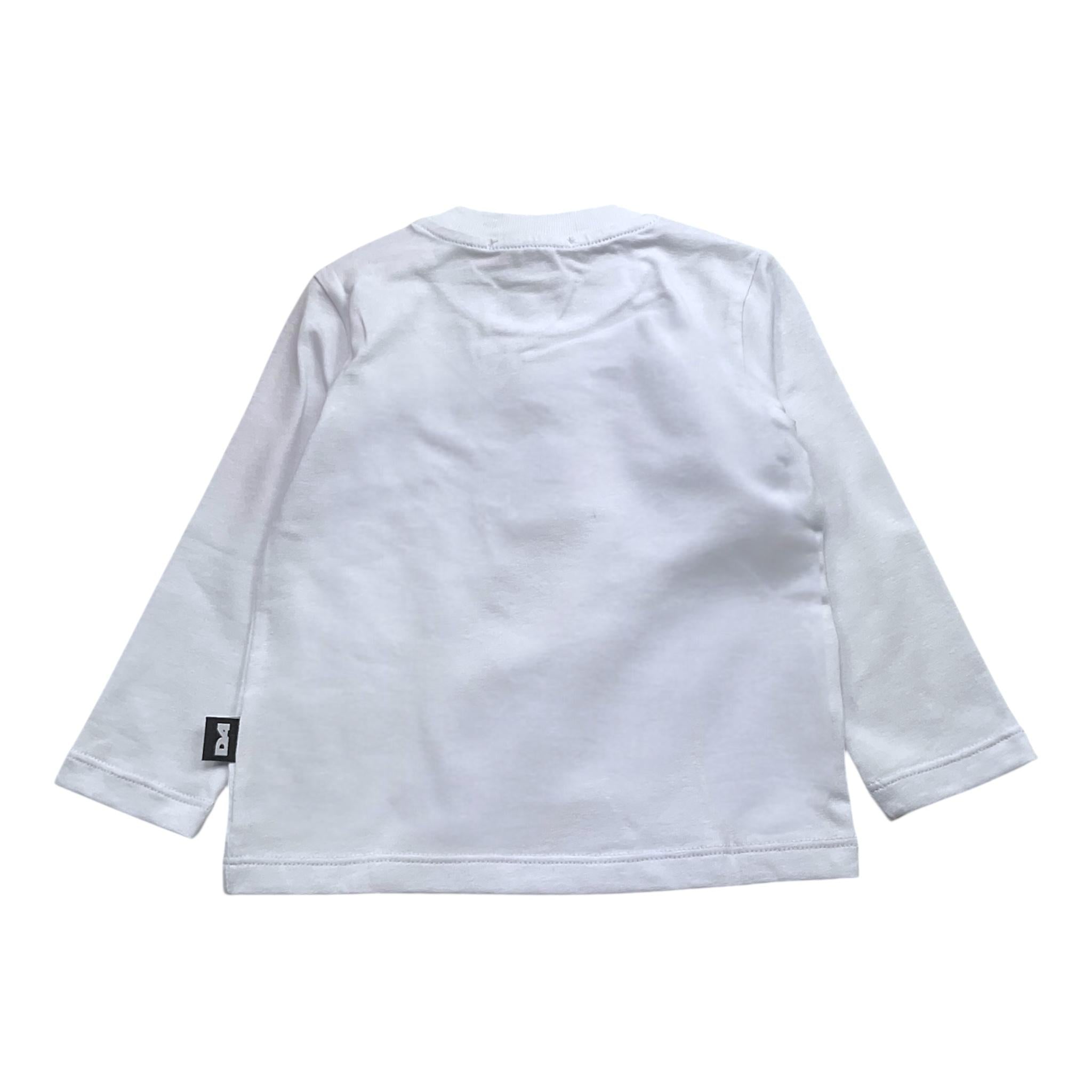 DANIELE ALESSANDRINI shirt girocollo tinta unita con stampa Bianco per Neonato 1291M00061XN BIANCO DANIELE ALESSANDRINI