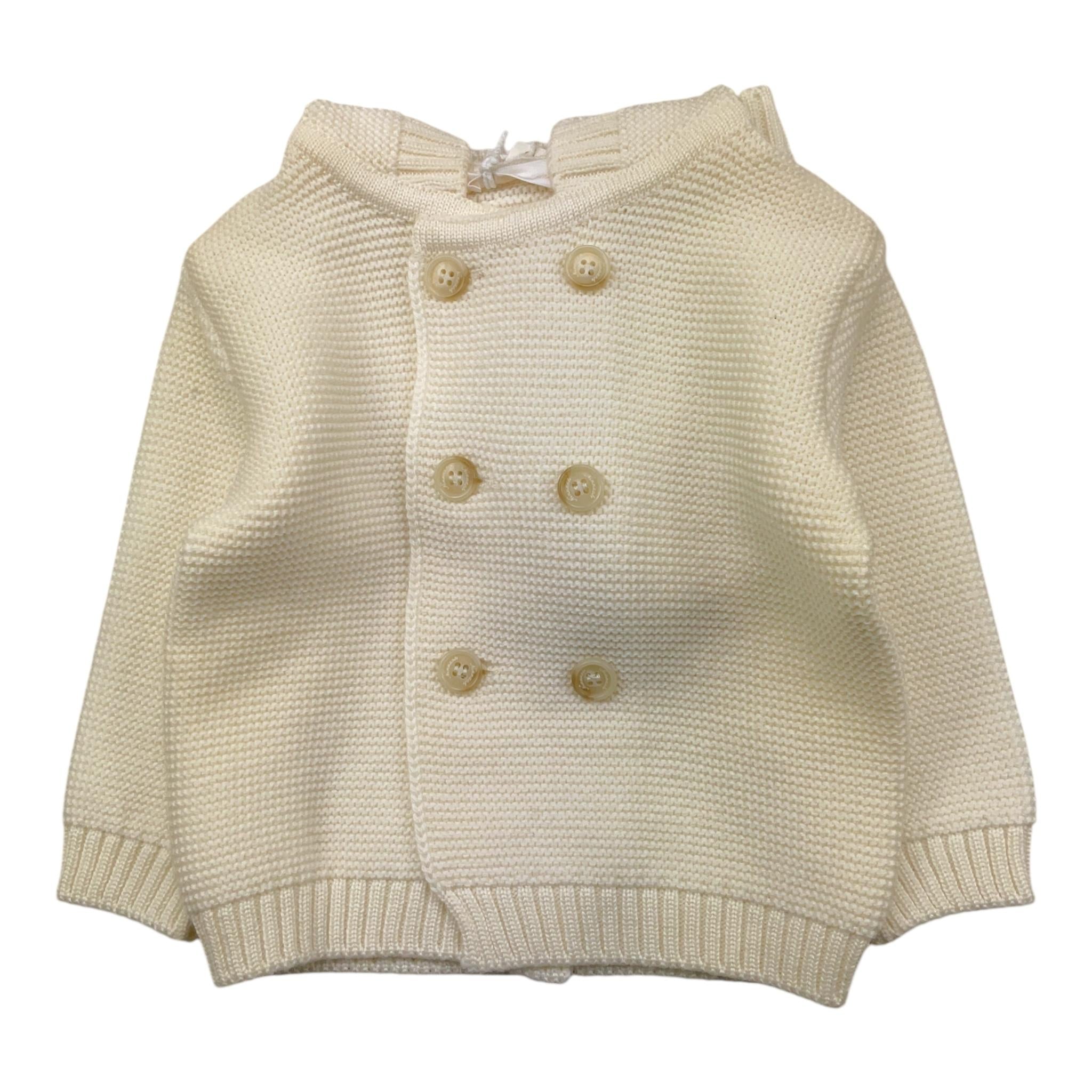 NINNAOH cardigan tinta unita con cappuccio Panna per Neonato I20361 PANNA NINNAOH