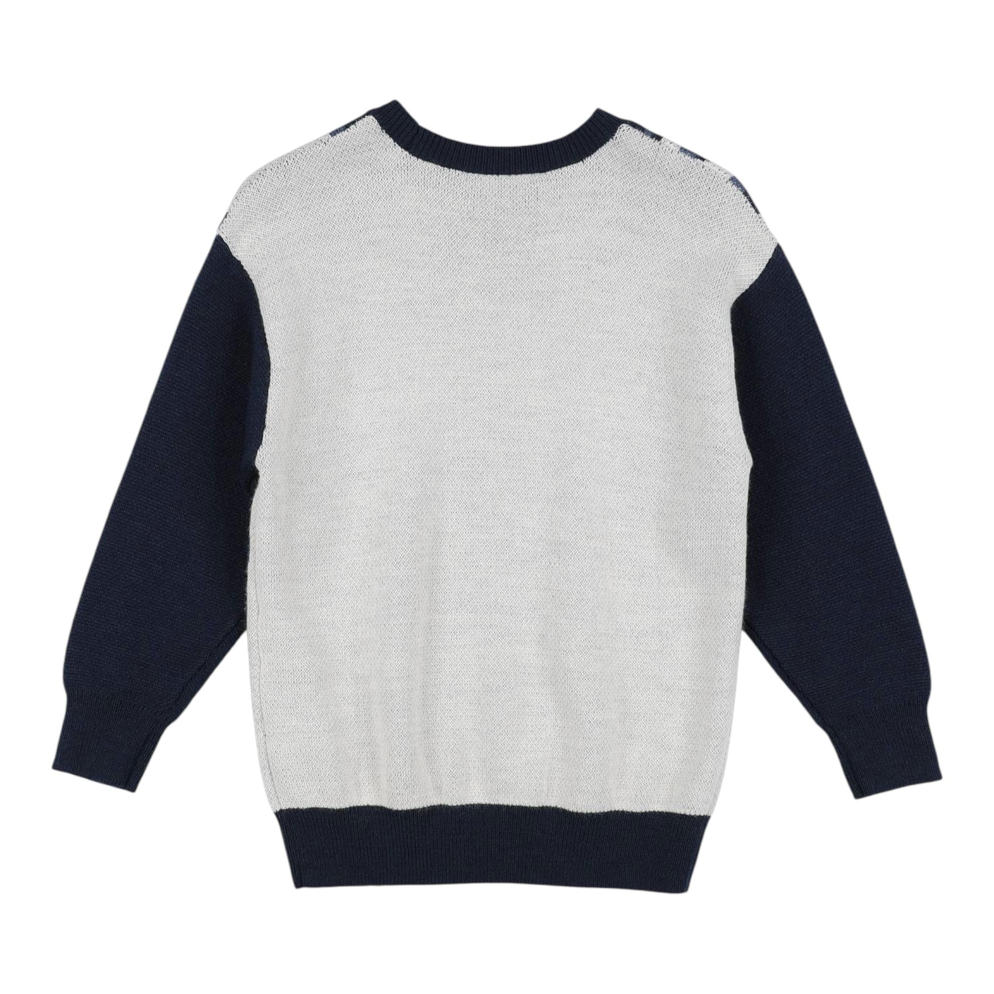 EMPORIO ARMANI maglia girocollo stampa fantasia Panna/blu per Bambino 6L4MXW PANNA/BLU EMPORIO ARMANI