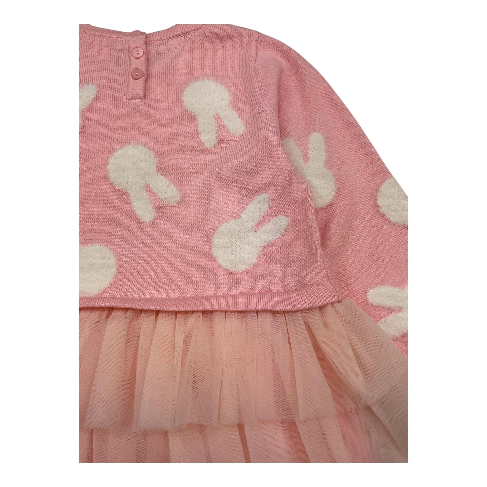 LIU JO abit manica lunga con tulle Rosa per Neonata HF4065 ROSA LIU JO