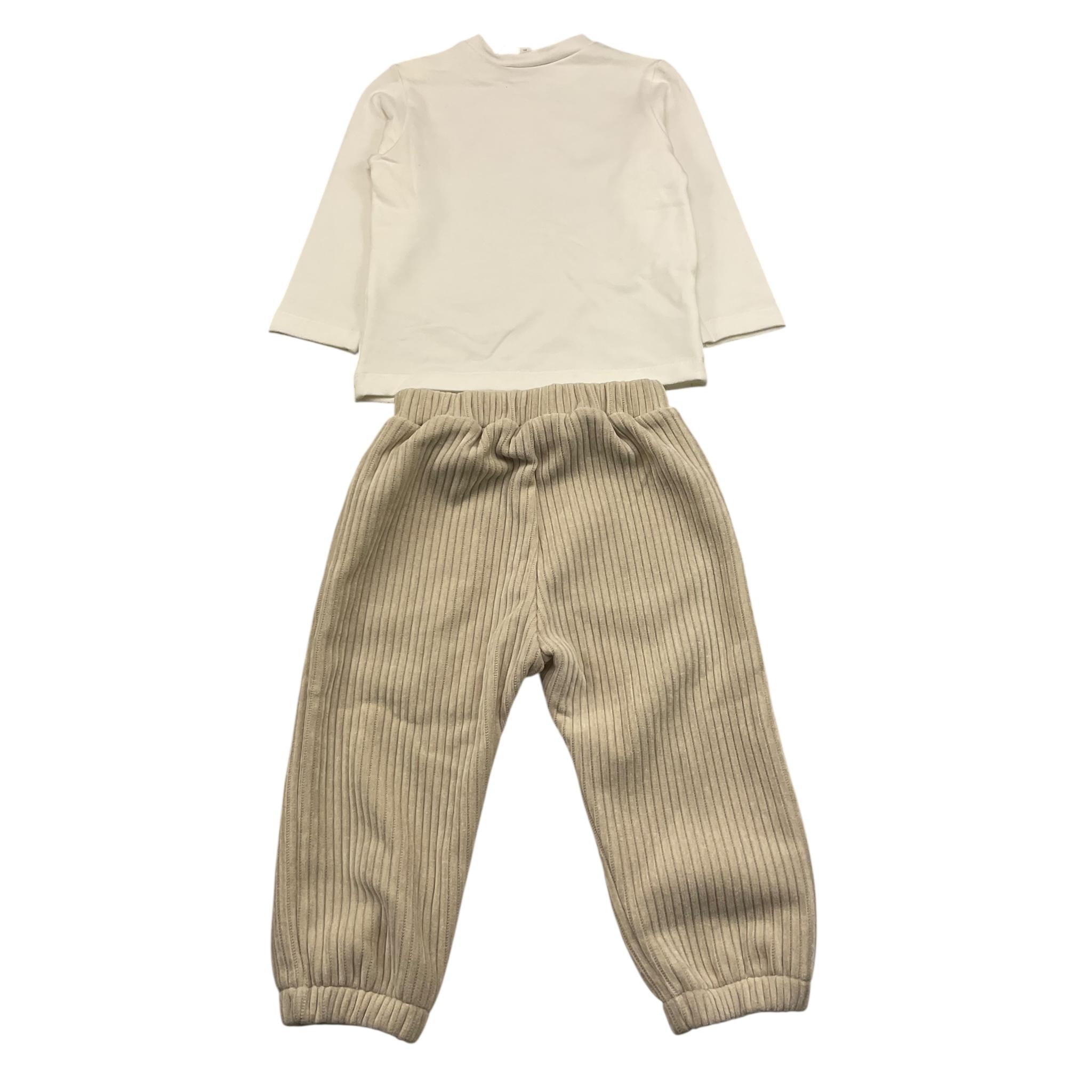 LALALU' completo 2 pezzi shirt-pantalone Panna per Neonato CTL11N PANNA LALALU'