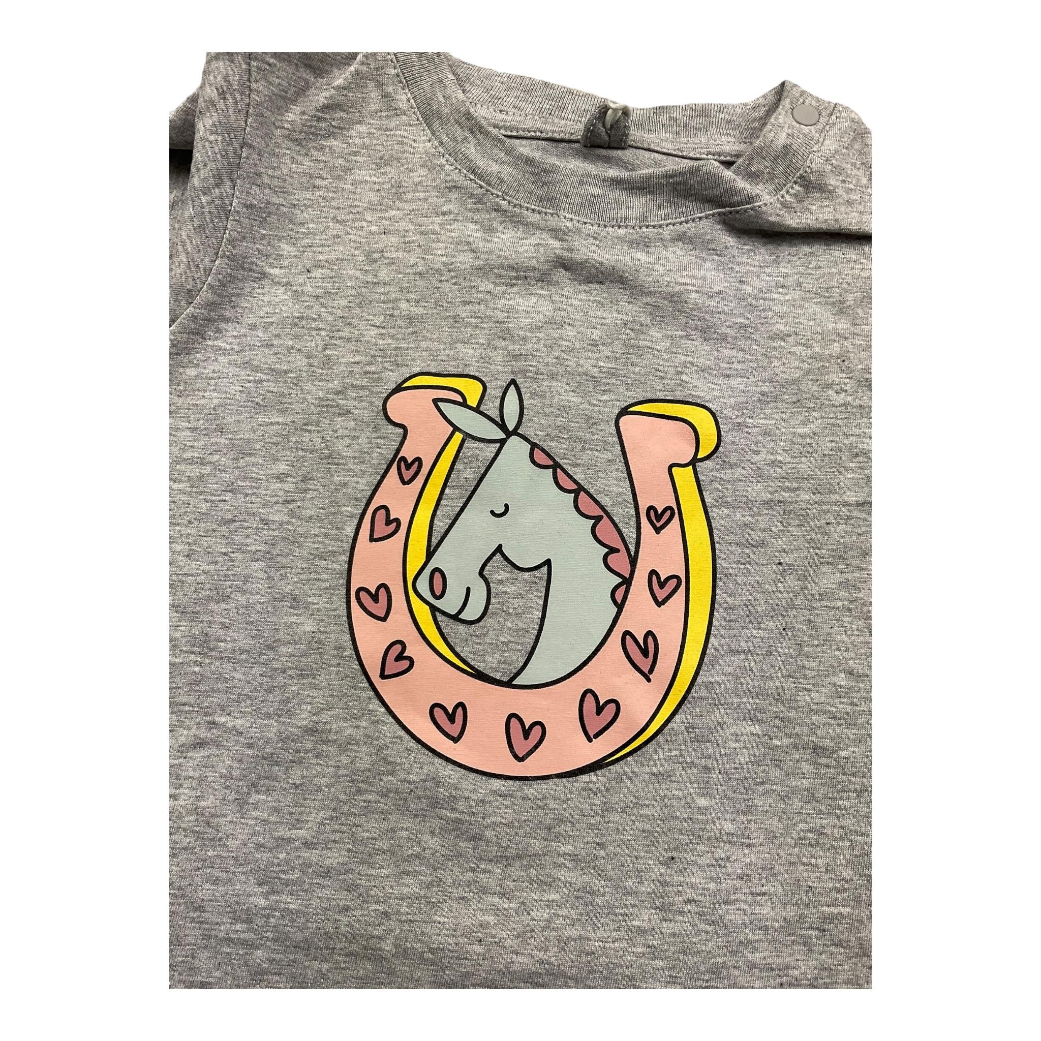 STELLA McCARTNEY shirt girocollo tinta unita con stampa in contrasto Grigio per Bambina TV8080J GRIGIO STELLA McCARTNEY