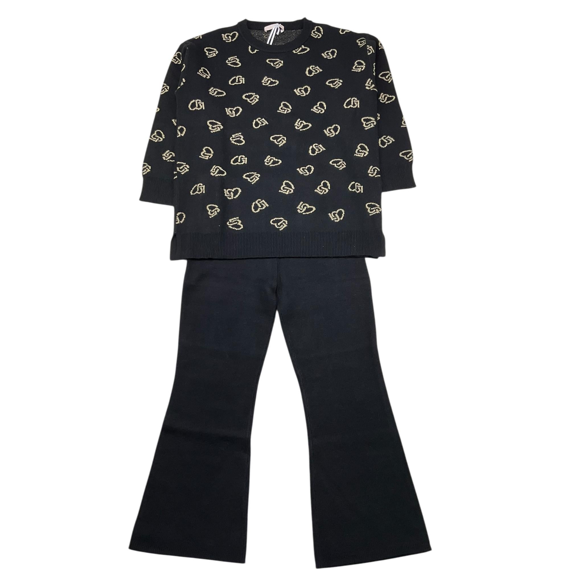 LIU JO completo 2 pezzi maglia-pantalone modello zampa Nero per Bambina KF4034 NERO LIU JO