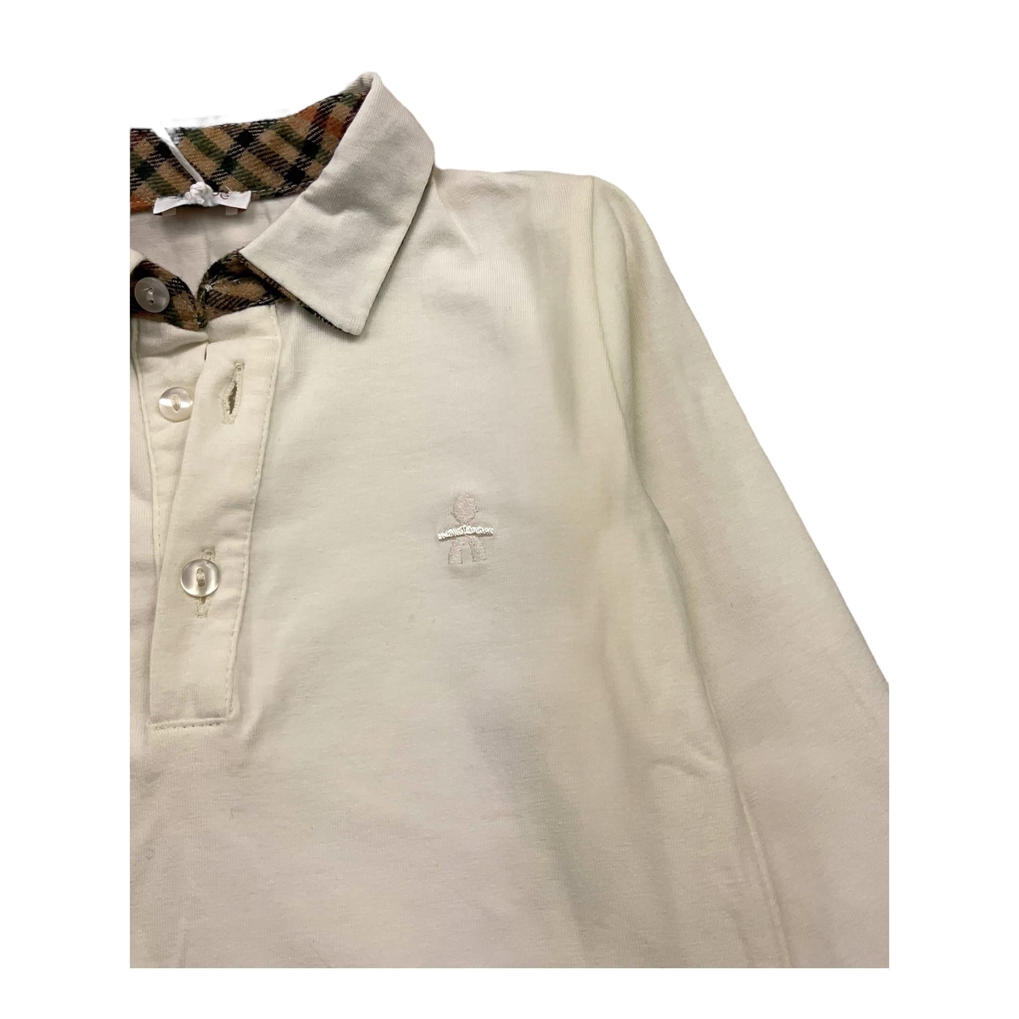 LE BEBE' polo manica lunga tinta unita con colletto in contrasto Panna per Bambino LBG5453J PANNA LE BEBE'