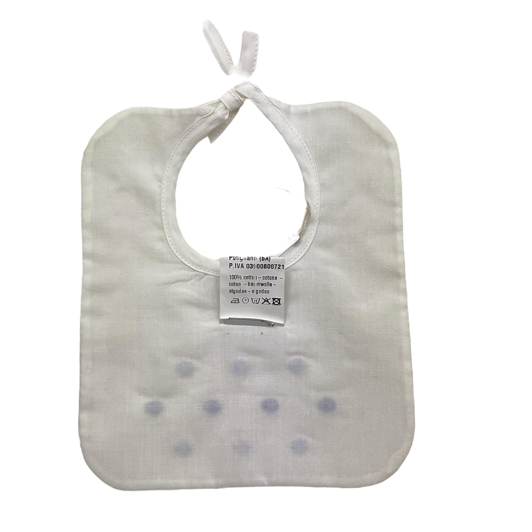 MARLU' bavetta tinta unita con ricami Bianco per Neonato IG52BAV BIANCO MARLU'