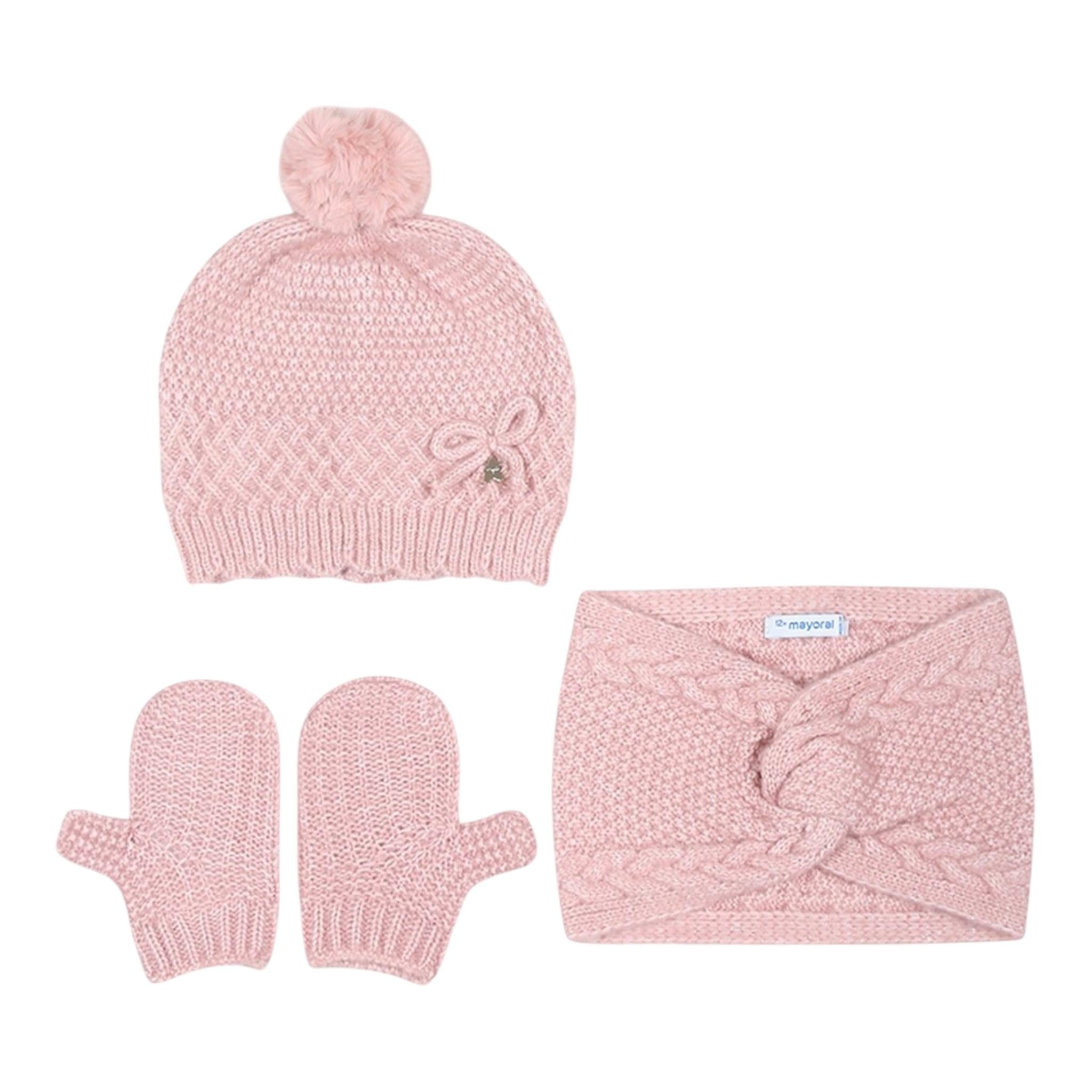 MAYORAL set cappello-guanti-scaldacollo Rosa per Neonata 10769 ROSA MAYORAL