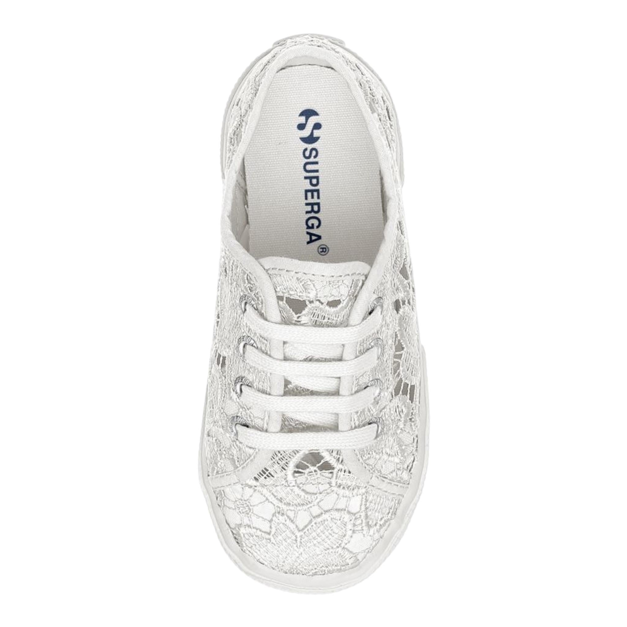 SUPERGA sneakers tinta unita con ricami Bianco per Bambina S008YB0 BIANCO SUPERGA