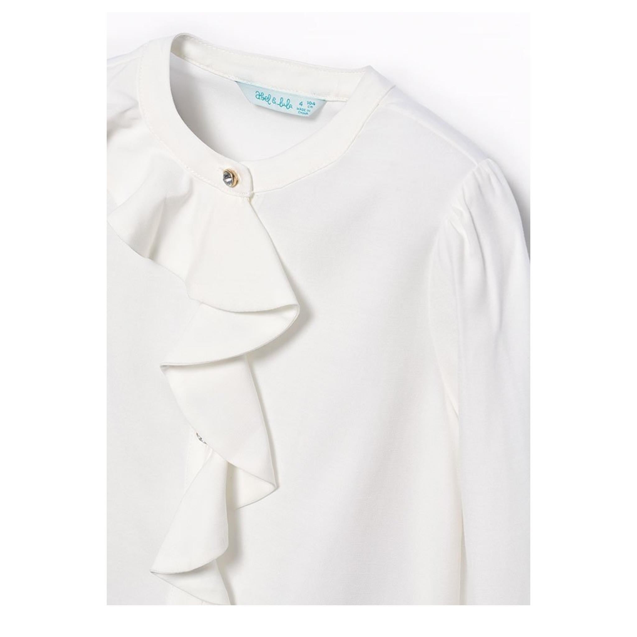 ABEL & LULA camicia tinta unita con rouches Bianco per Bambina 5679 BIANCO ABEL & LULA
