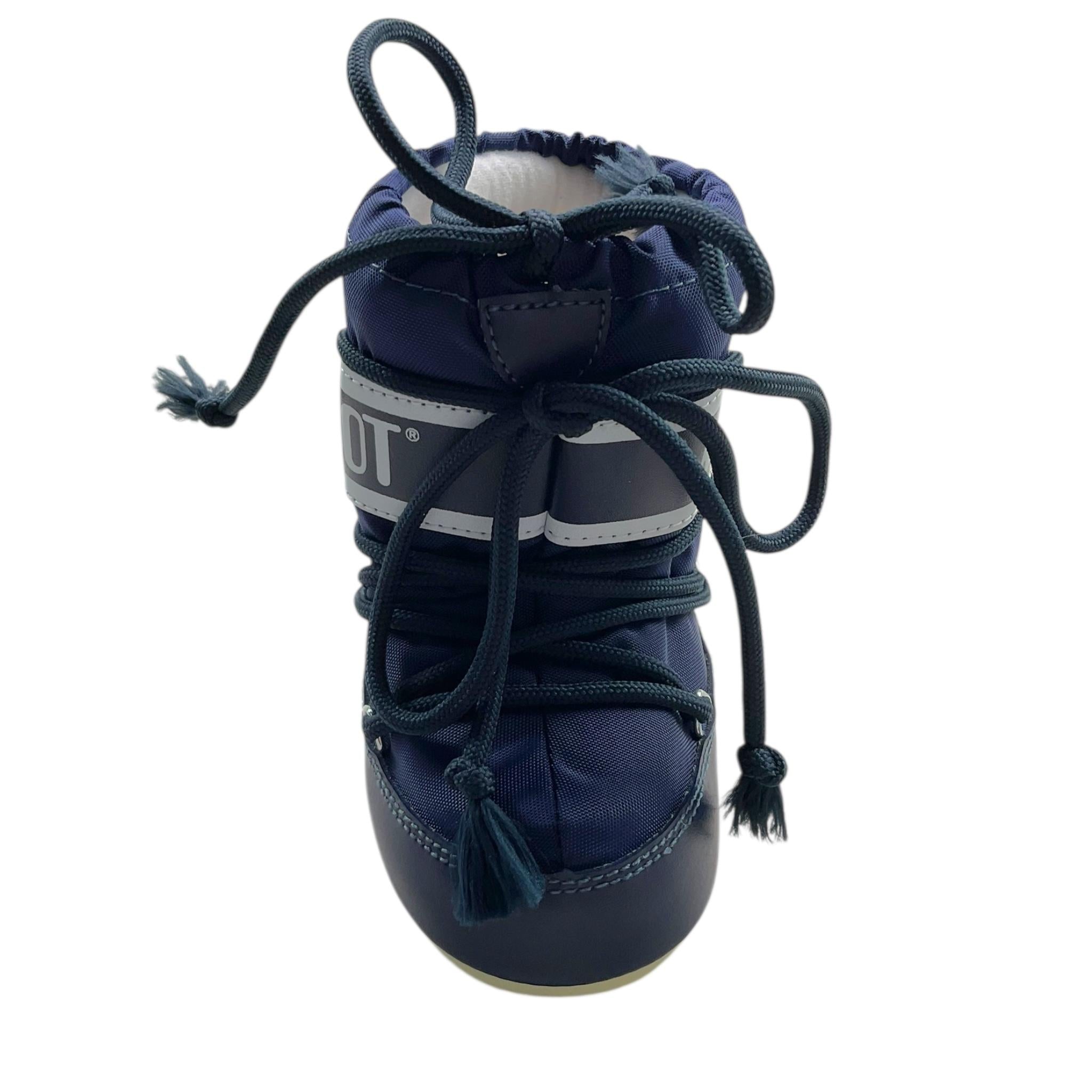 MOON BOOT stivali tinta unita con lacci e logo Blu per Neonato 80D1400430 BLU MOON BOOT