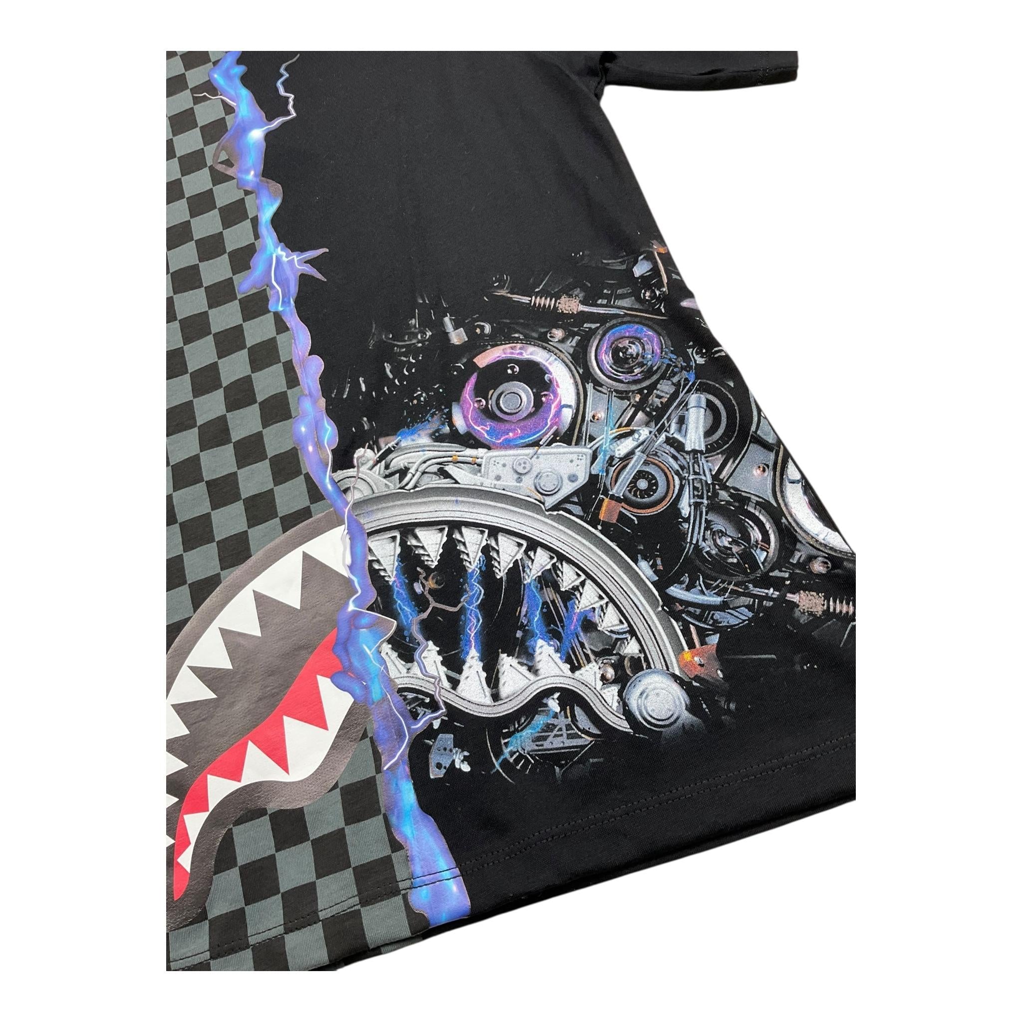 SPRAYGROUND t-shirt girocollo tinta unita con stampa Nero per Bambino SPY918 NERO SPRAYGROUND