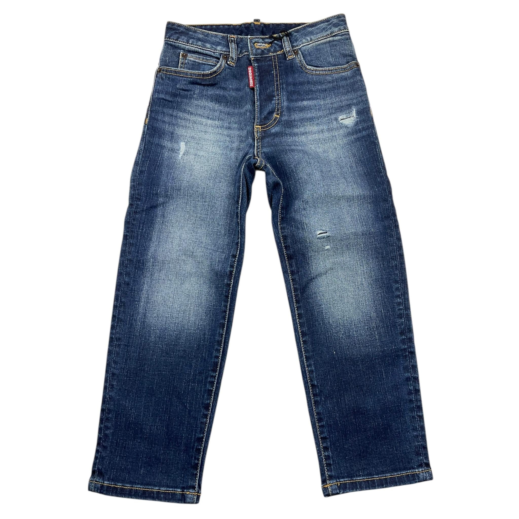 DSQUARED2 jeans tinta unita con strappi Blu per Bambino DQ0501X BLU DSQUARED2