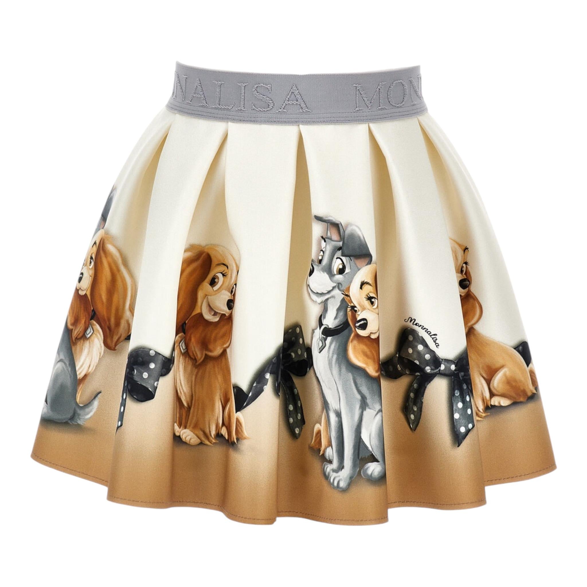 MONNALISA gonna stampa fantasia con elastico in vita Beige per Bambina 11D702 BEIGE MONNALISA