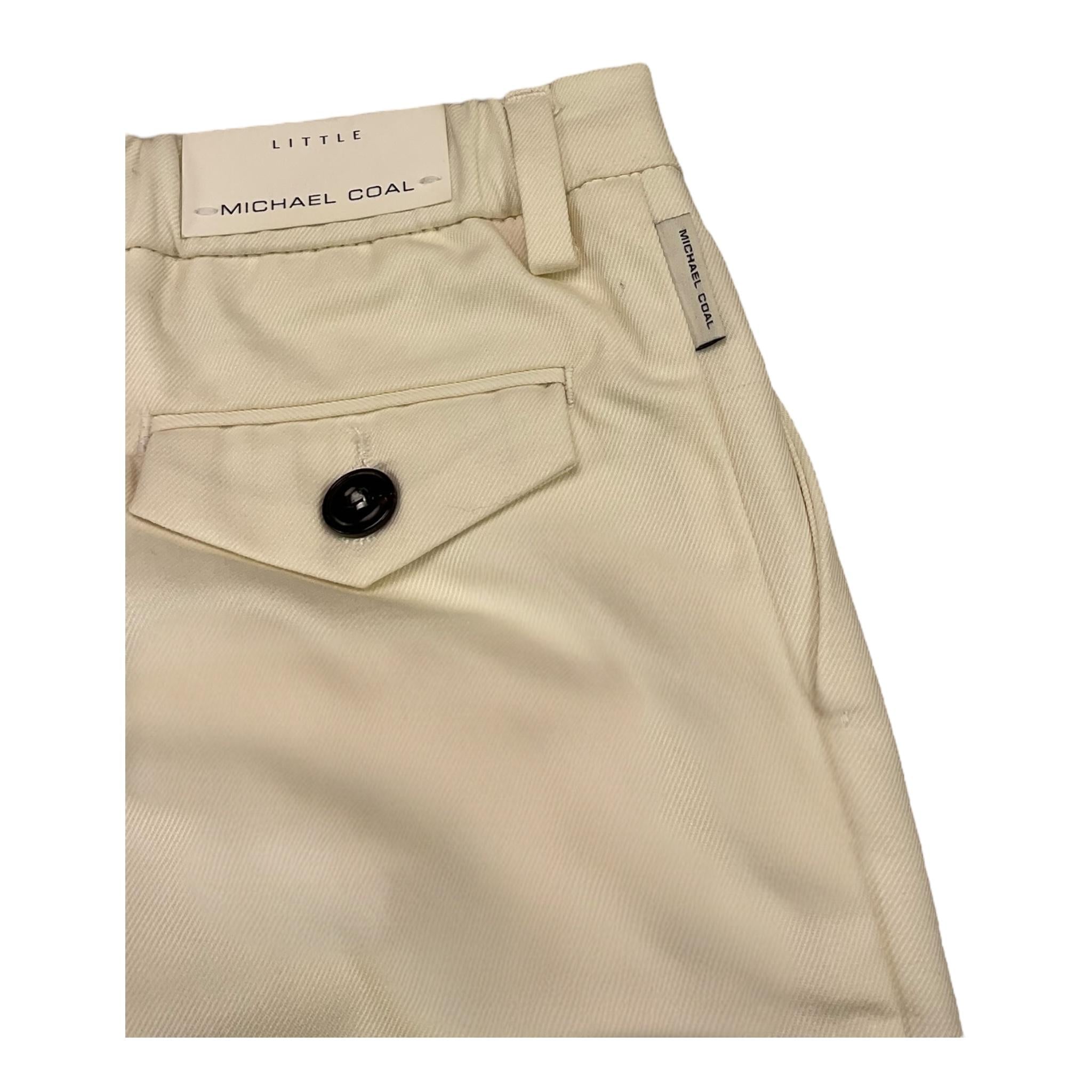 MICHAEL COAL pantalone tinta unita con elastico in vita Panna per Bambino YOUMC3055F24 PANNA MICHAEL COAL