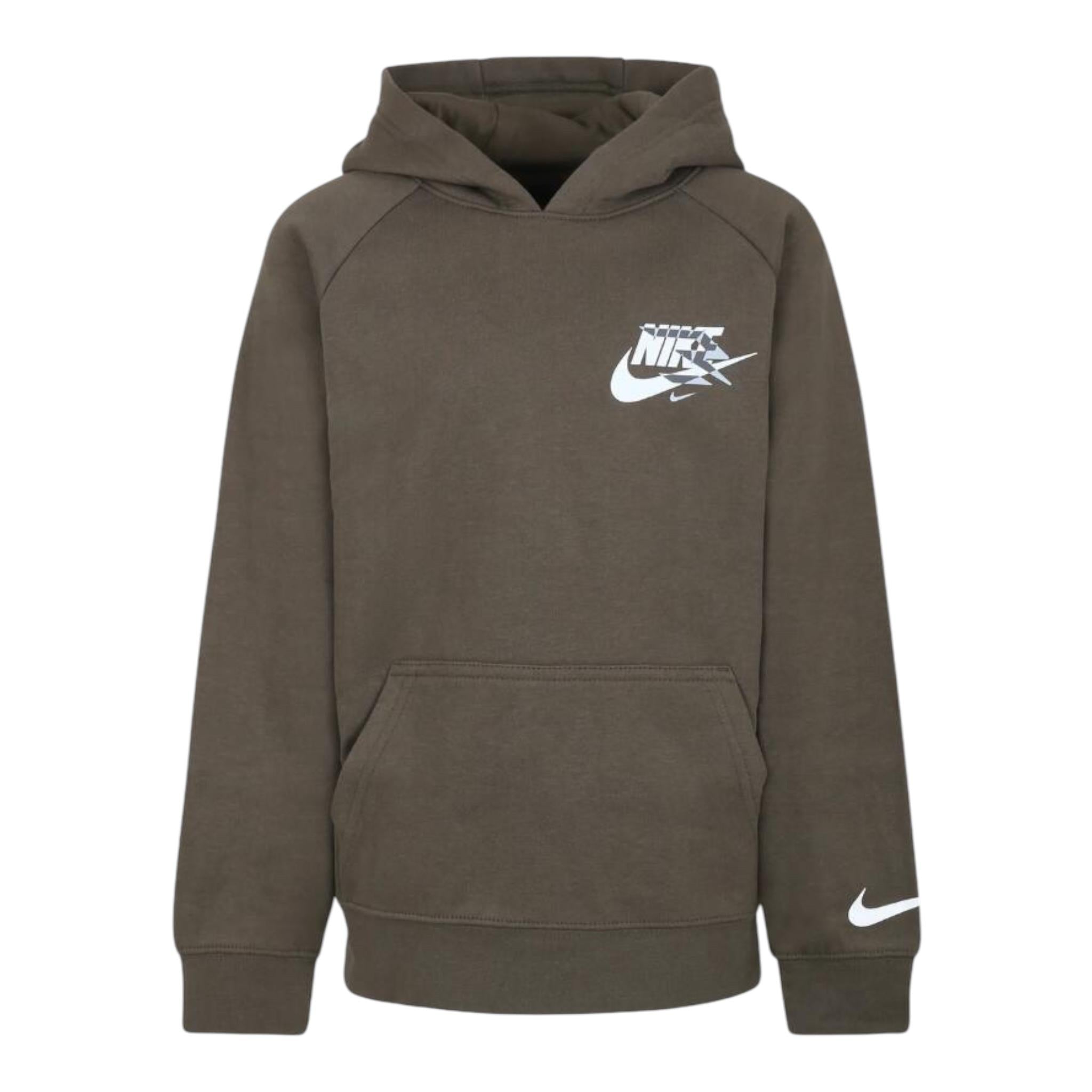 NIKE felpa tinta unita con cappuccio e stampa Verde per Bambino 9Q0868 VERDE NIKE