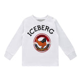 ICEBERG shirt girocollo tinta unita con stampa in contrasto Bianco per Neonato TSICE5328BX BIANCO ICEBERG