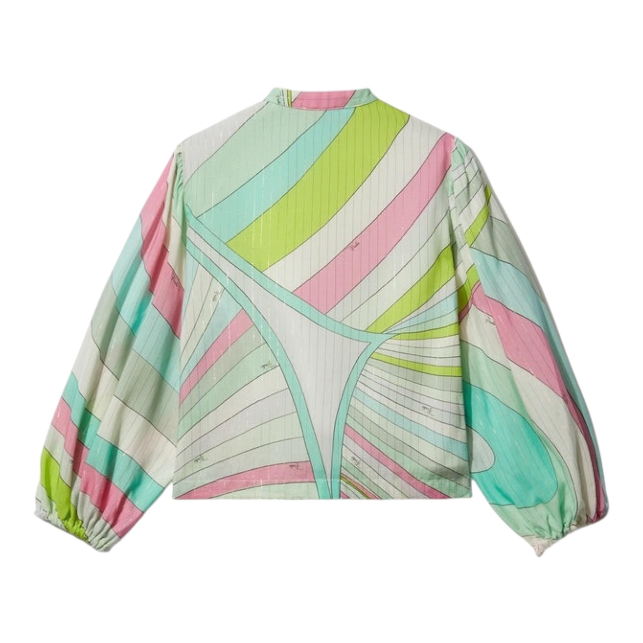 EMILIO PUCCI camicia tinta unita con fantasia Verde acqua per Bambina PT5A90 VERDE ACQUA EMILIO PUCCI