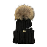 REGINA cappello tinta unita con pon pon Nero per Bambina 30599 NERO REGINA