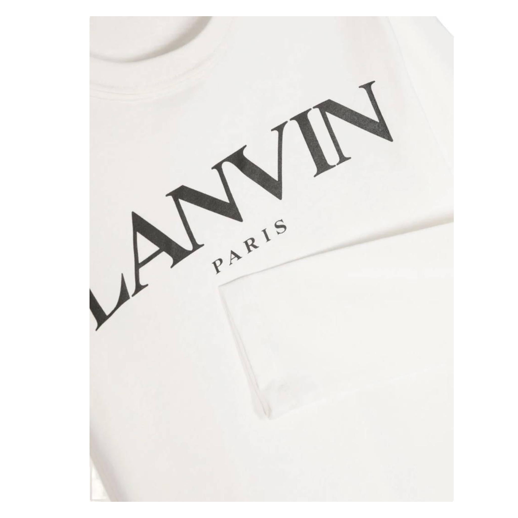 LANVIN shirt girocollo tinta unita cn logo Bianco per Bambino N25145 BIANCO LANVIN