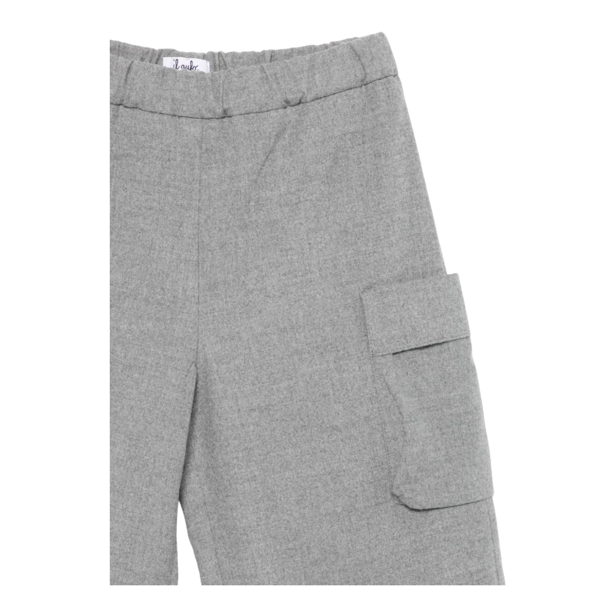 IL GUFO pantalone modello a palazzo tinta unita con tasconi Grigio per Bambina A24PL432W0003 GRIGIO IL GUFO
