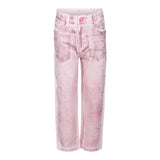 BillIEBLUSH jeans tinta unita con girovita regolabile Rosa per Bambina U20447 ROSA BillIEBLUSH