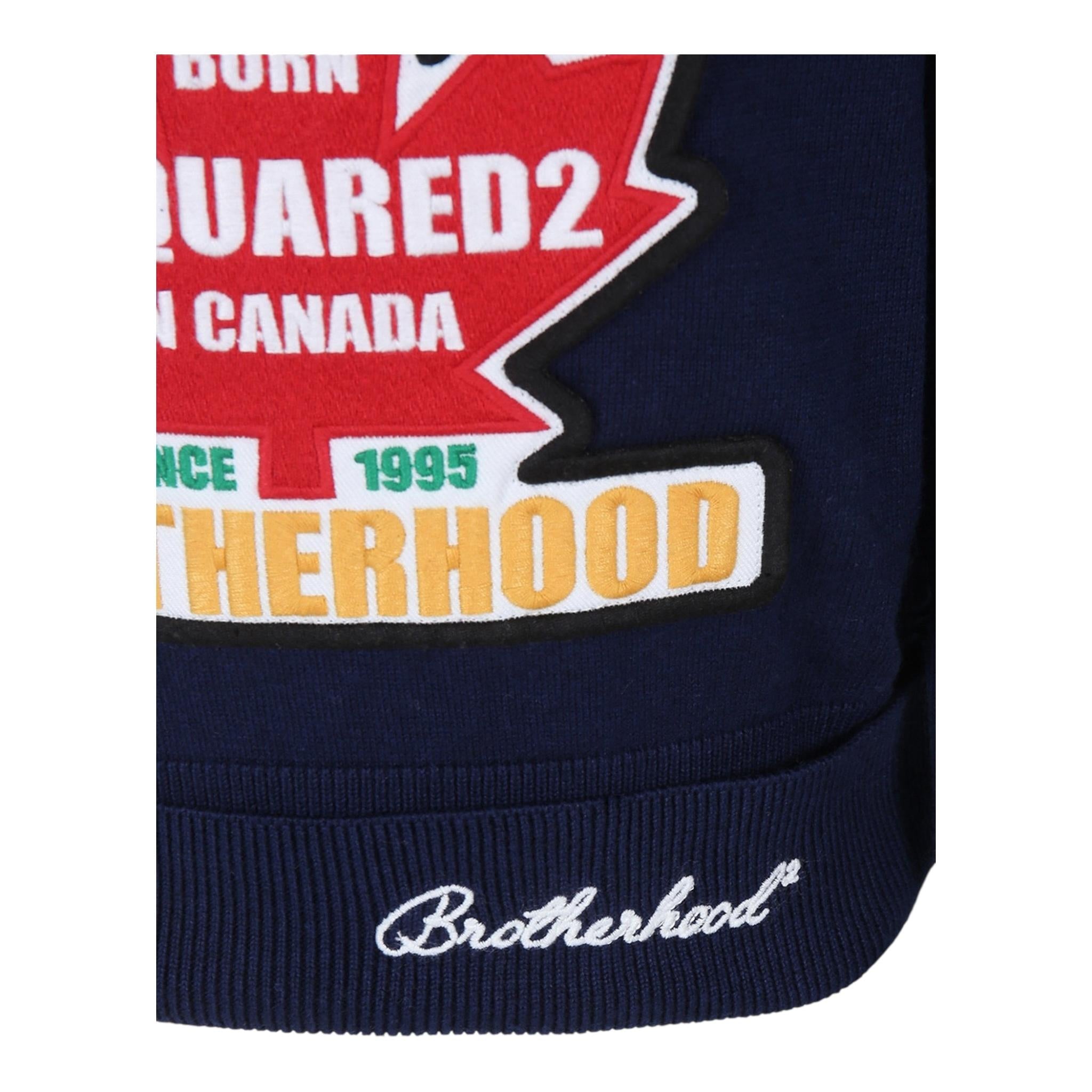 DSQUARED2 maglia tinta unita con stampa e scollo a v Blu per Bambino DQ2600 BLU DSQUARED2
