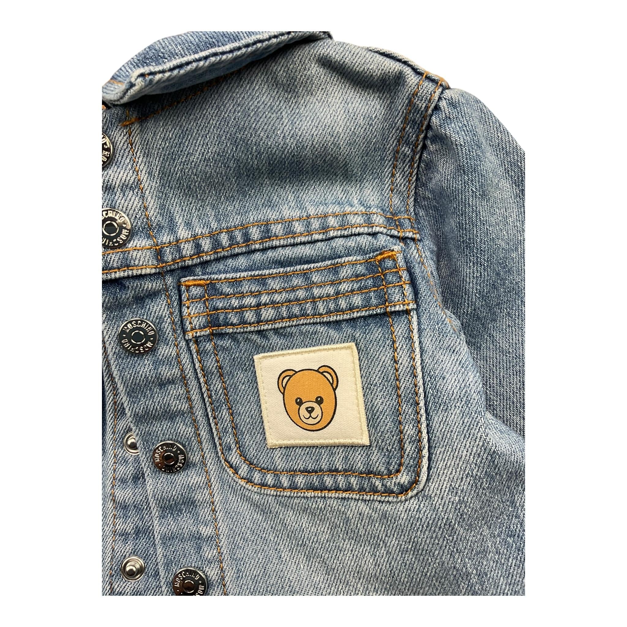 MOSCHINO giubbino in denim con cappuccio felpa Azzurro per Neonato MUA009 AZZURRO MOSCHINO