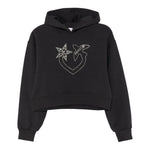 PINKO felpa tinta unita con cappuccio e stampa Nero per Bambina F4PIJGHS057 NERO PINKO