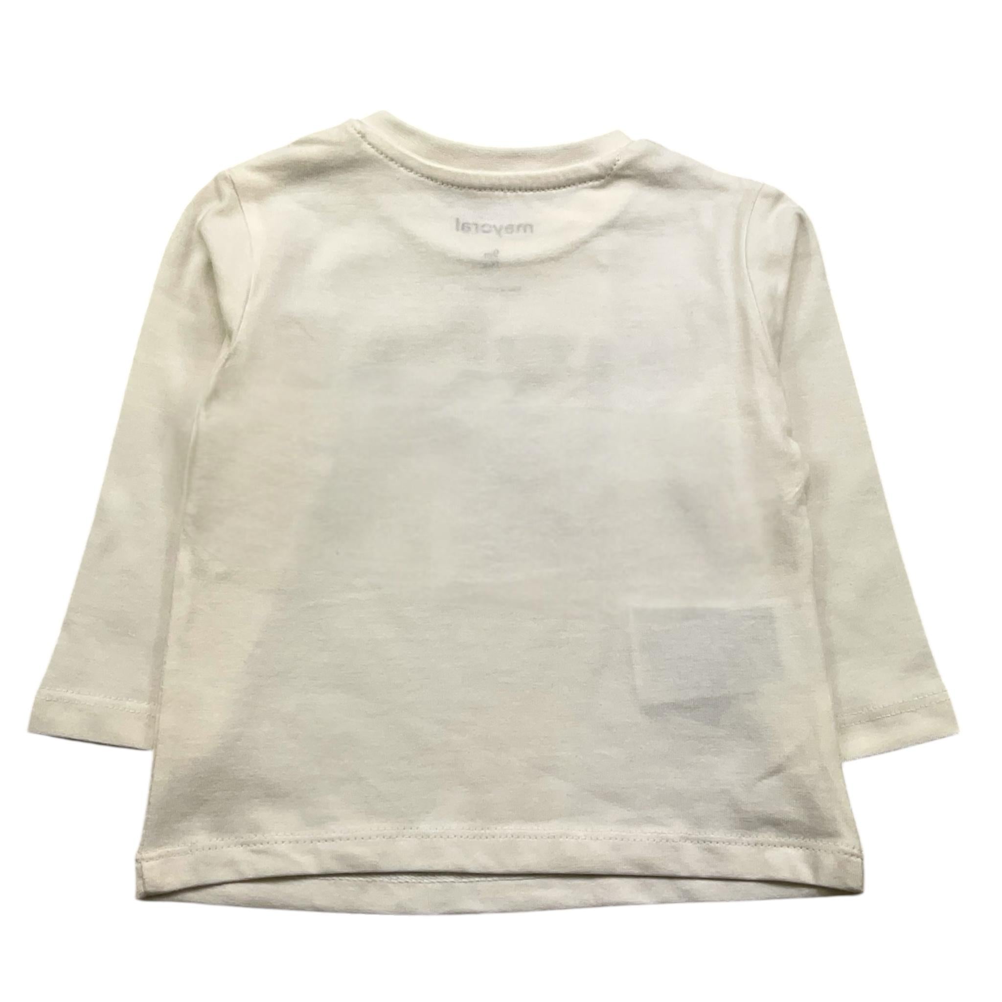MAYORAL shrit girocollo tinta unita con stampa in contrasto Bianco per Neonato 108XXX BIANCO MAYORAL