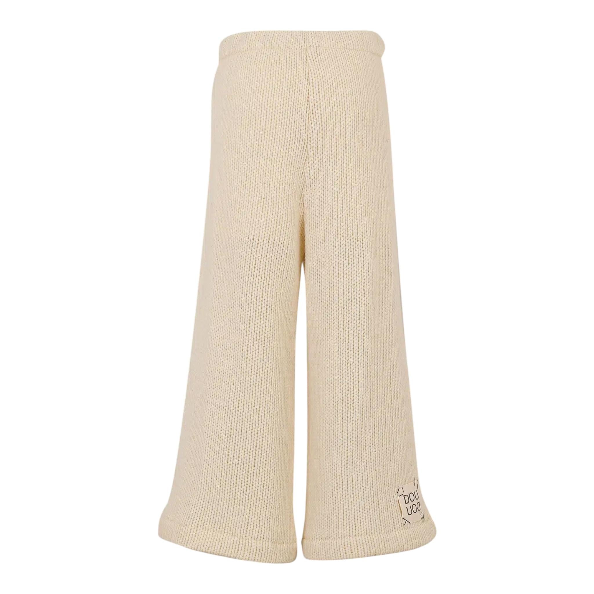 DOU DOU pantalone tinta unita modello a zampa Panna per Bambina DV6B30XX PANNA DOU DOU