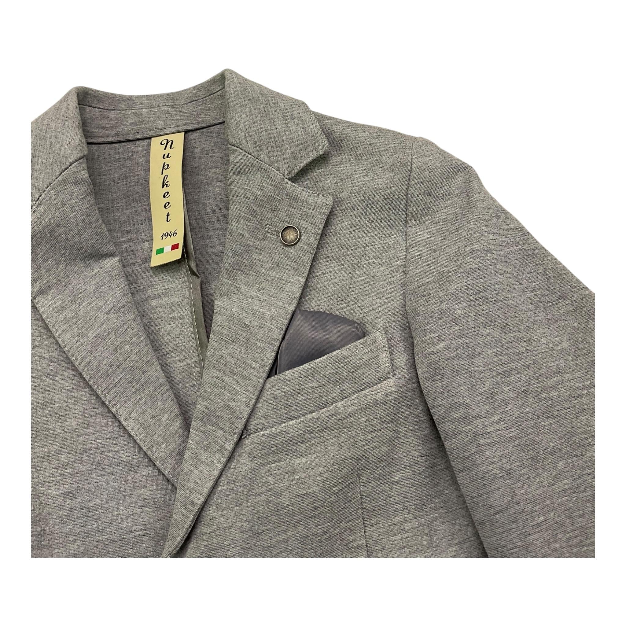 NUPKEET giacca tinta unita con bottoni in contrasto Grigio per Bambino 34NK560 GRIGIO NUPKEET