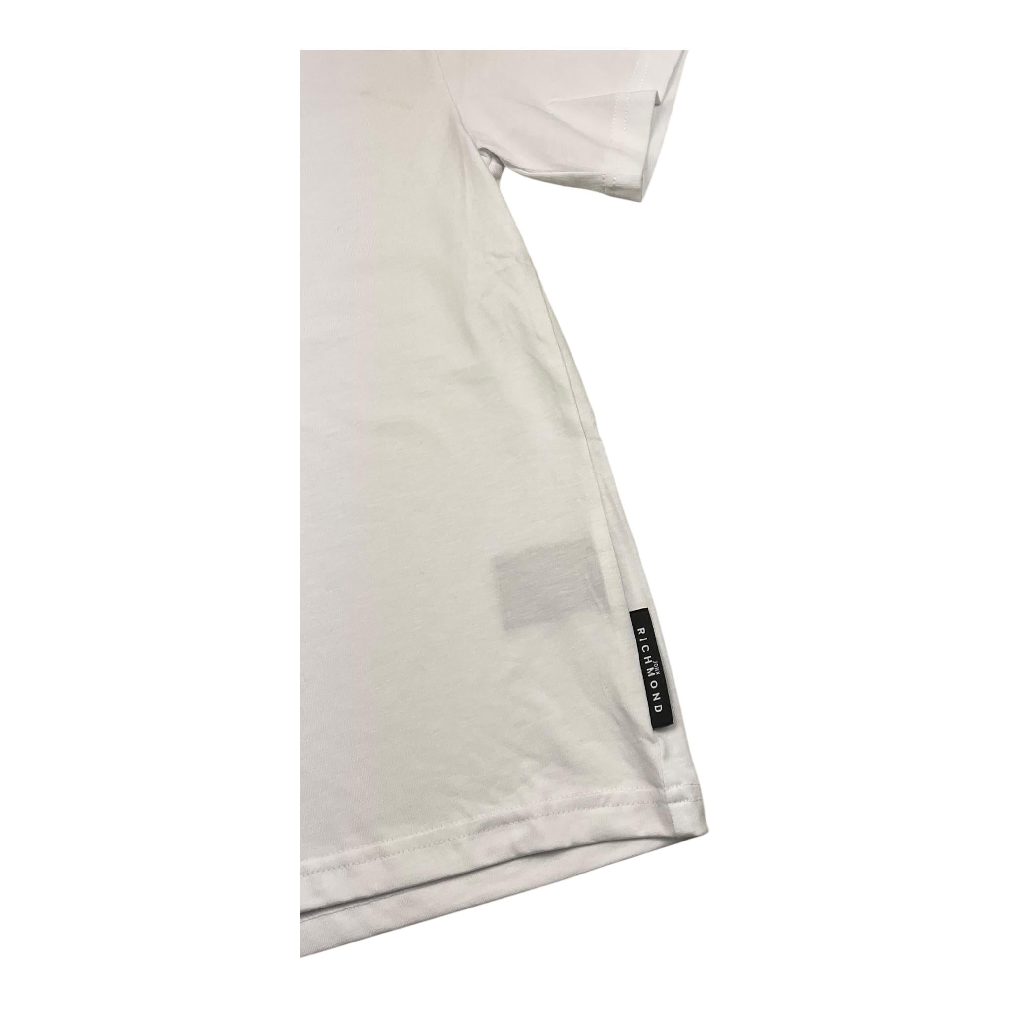 JOHN RICHMOND t-shirt girocollo tinta unita con stampa in contrast Bianco per Bambino RBA25008TS BIANCO JOHN RICHMOND