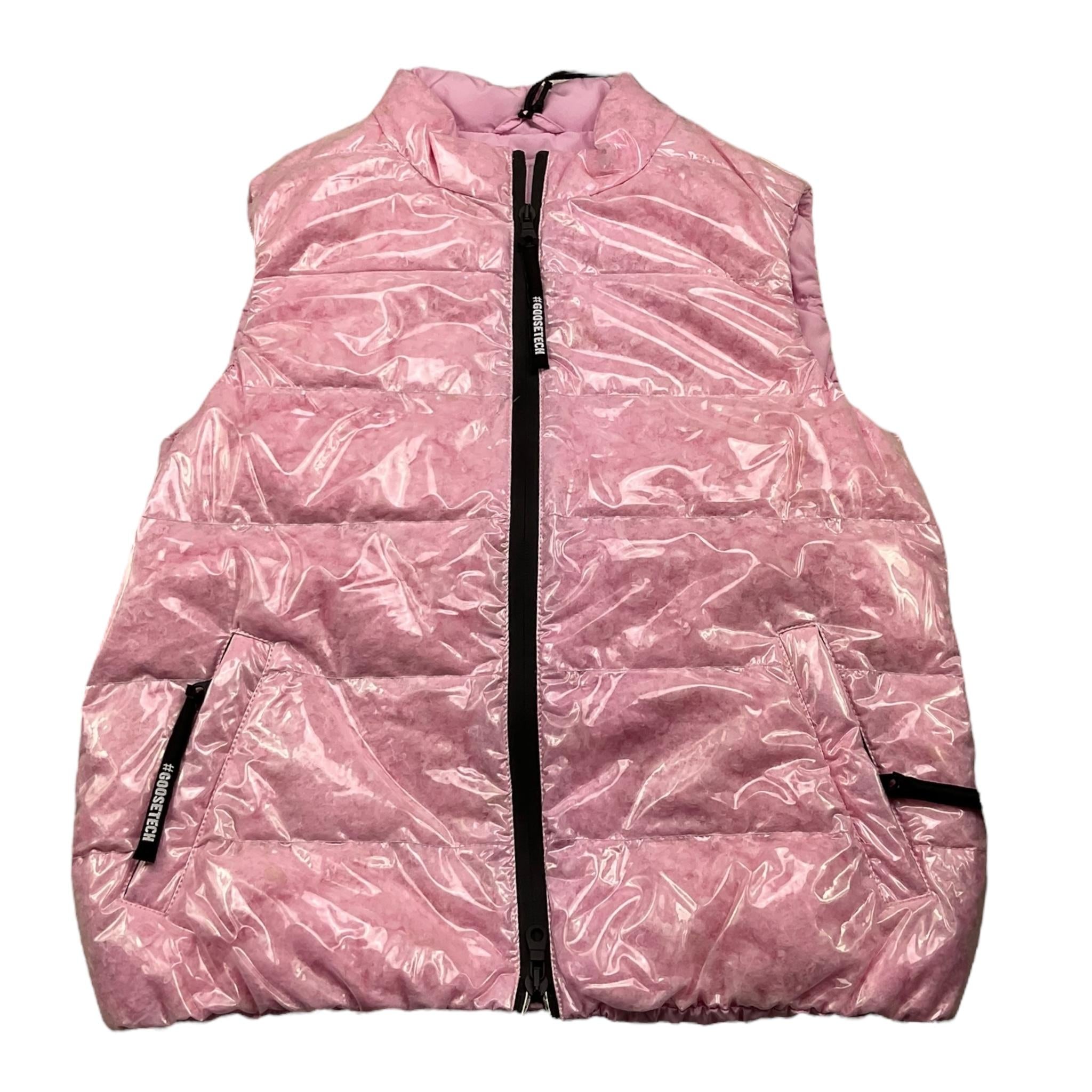 GOOSETECH smanicato tinta unita con zip in contrasto Rosa per Bambina GST122114K00 ROSA GOOSETECH