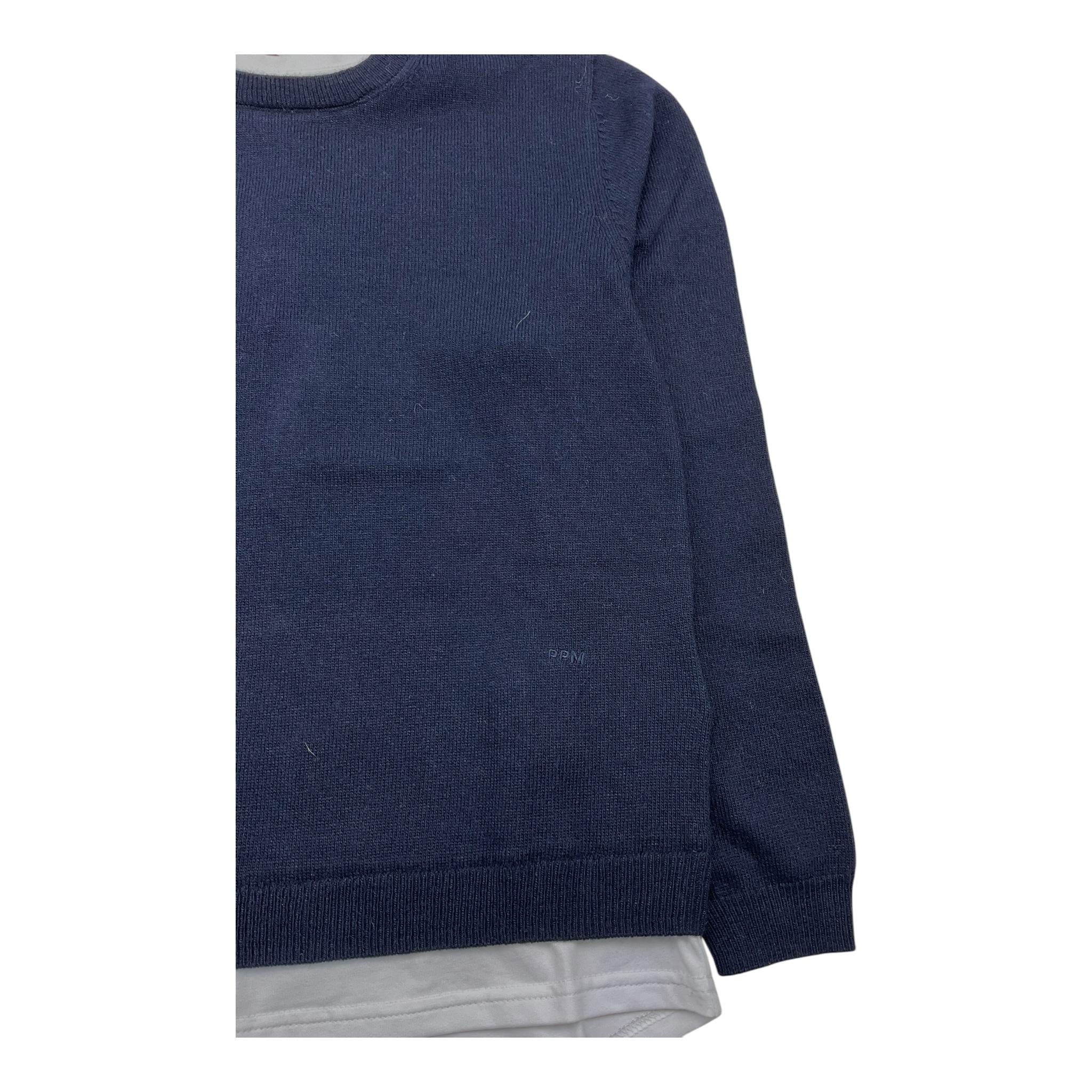 PAOLO PECORA maglia girocollo tinta unita con finta shirt Blu per Bambino PP4095 BLU PAOLO PECORA