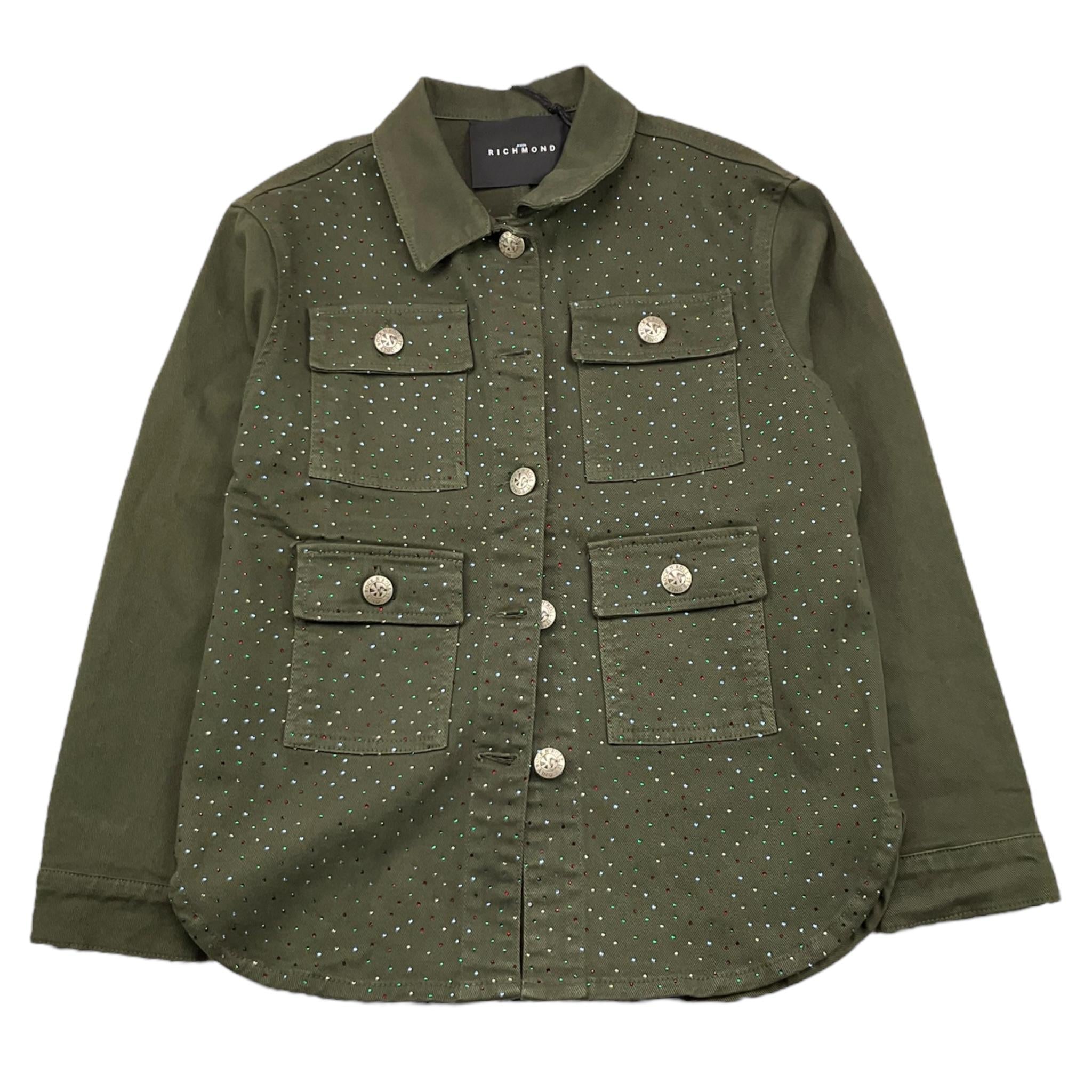 JOHN RICHMOND camicia manica lunga tinta unita con brillantini Verde per Bambina RGA25140CA VERDE JOHN RICHMOND