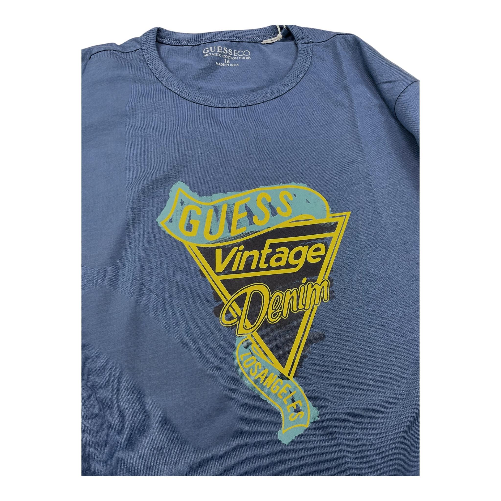 GUESS shirt girocollo tinta unita con logo Blu per Bambino L4YI38K8HM4 BLU GUESS
