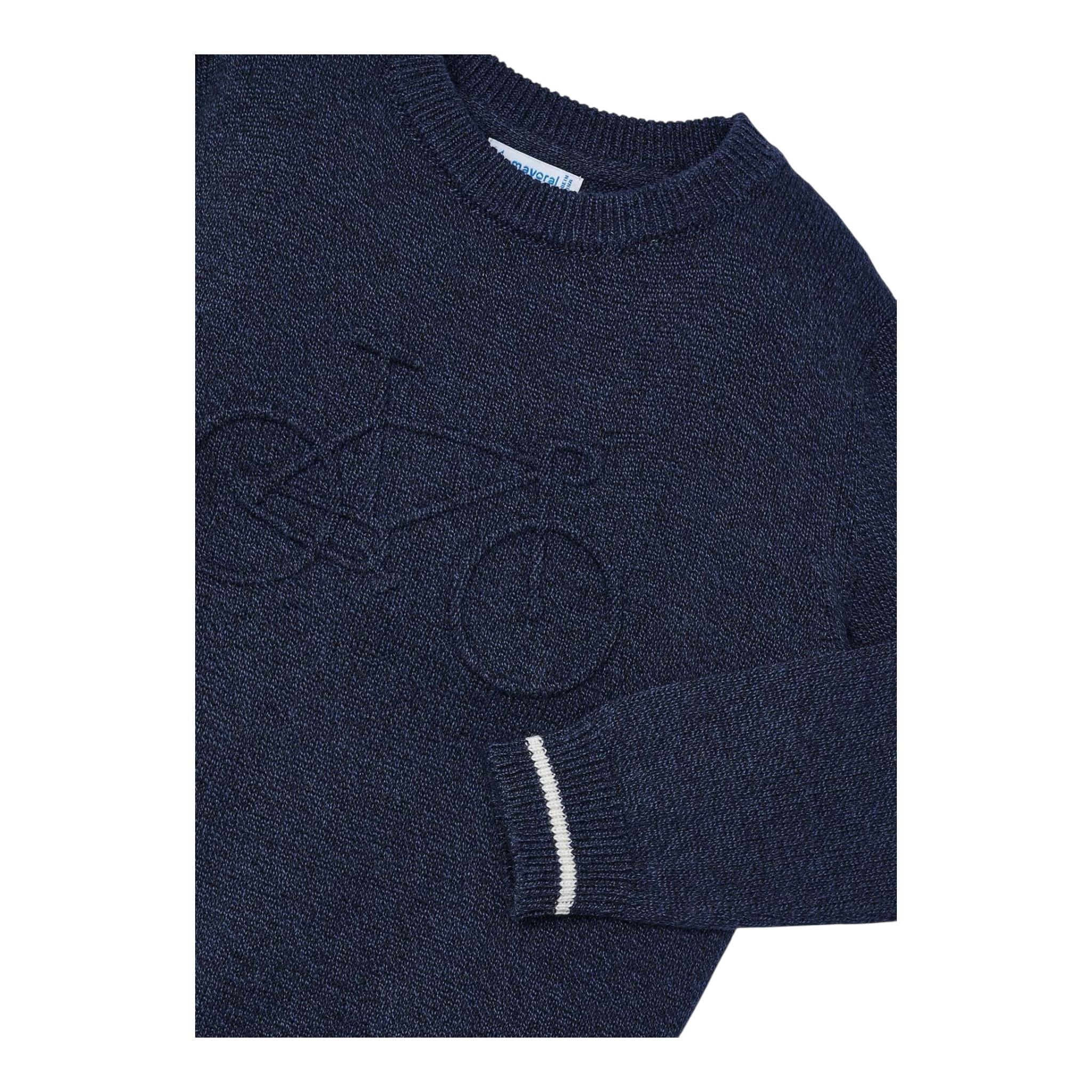 MAYORAL maglia tinta unita girocollo con stampa in rilievo Blu per Bambino 4341 BLU MAYORAL
