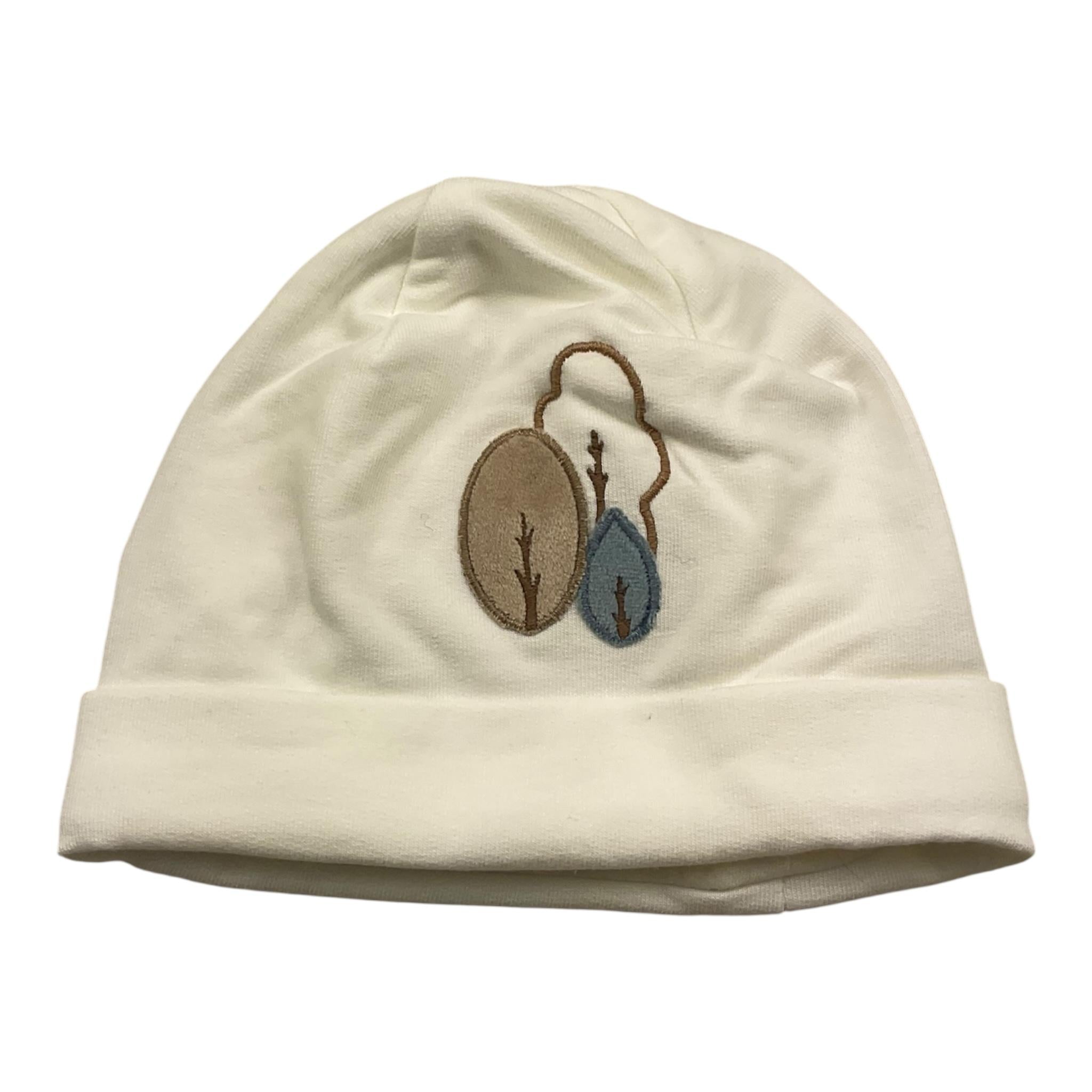 MARLU' cappello tinta unita con ricamo Panna per Neonato IB6973 PANNA MARLU'