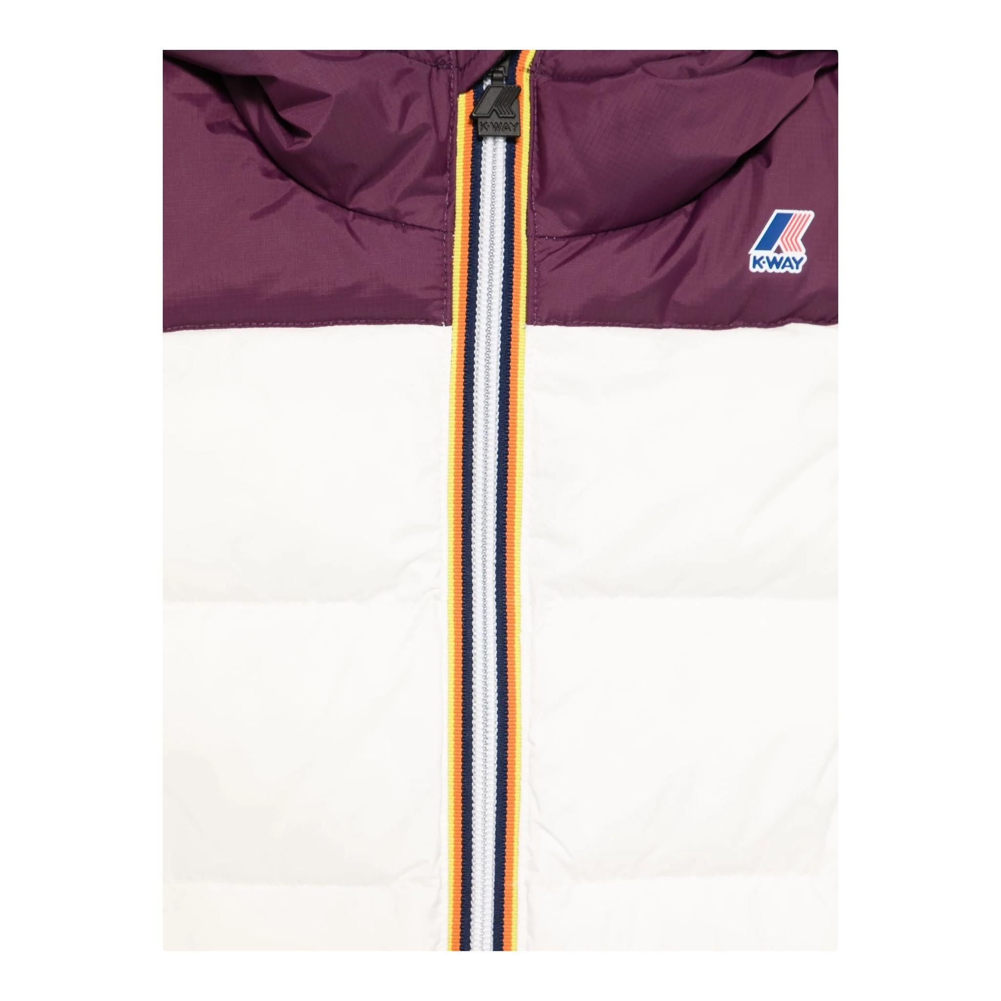 K-WAY giubbino bicolore con cappuccio in contrasto Bianco/viola per Bambina K6117YWA BIANCO/VIOLA K-WAY