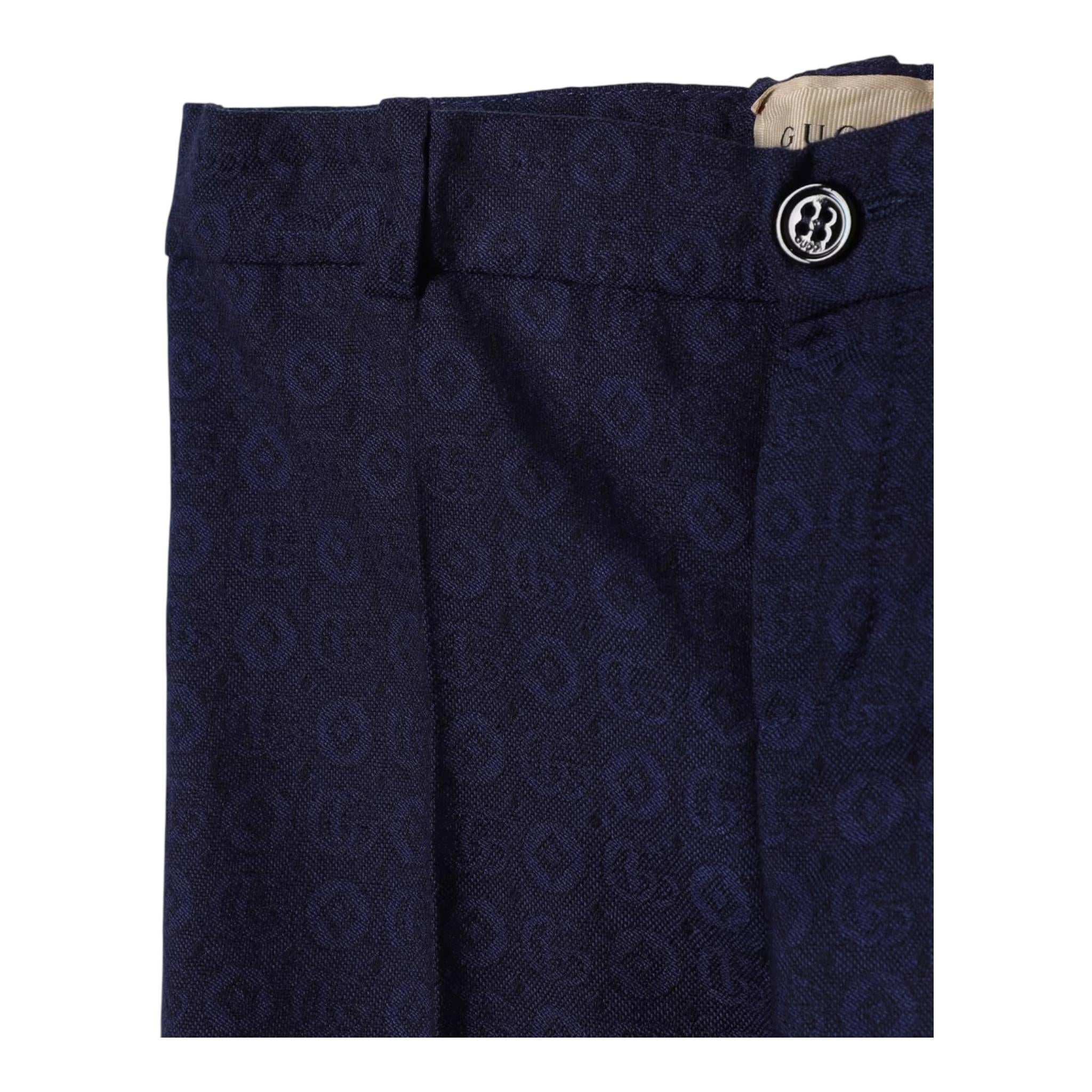 GUCCI pantalone tinta unita con loghi Blu per Neonato 791240N BLU GUCCI