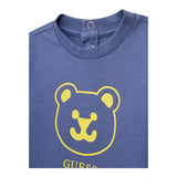 GUESS shirt girocollo tinta unita ocn logo Blu per Neonato I4YI01K8HM4X BLU GUESS
