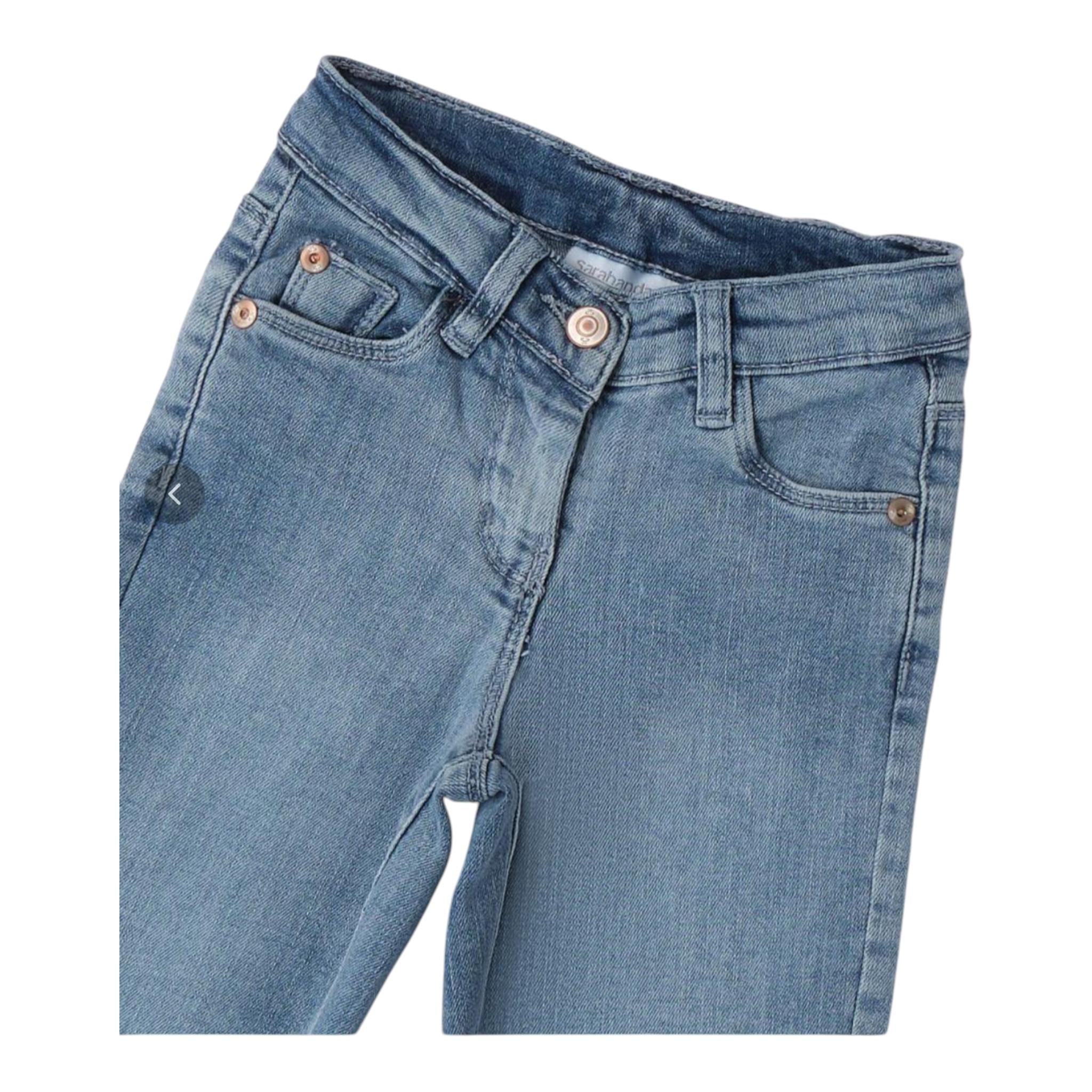 SARABANDA jeans tinta unita con girovita regolabile Azzurro per Bambina A0455 AZZURRO SARABANDA
