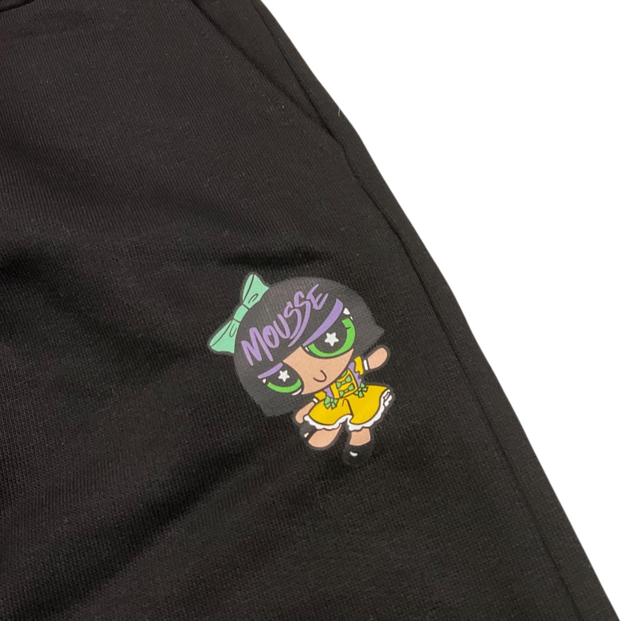 MOUSSE pantalone tinta unita modello tuta con stampa Nero per Bambina HKPG362B NERO MOUSSE
