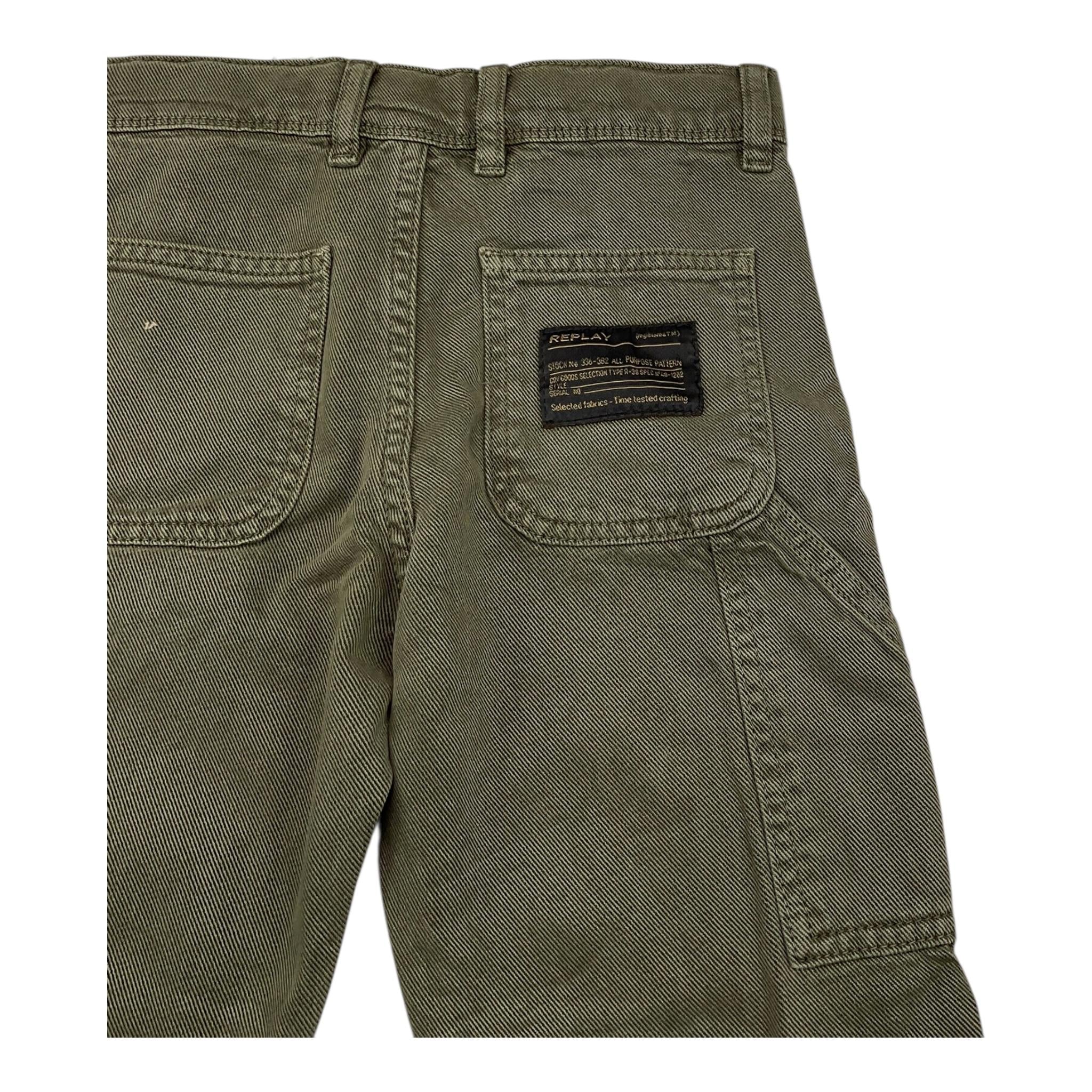 REPLAY pantalone tinta unita con girovita regolabile Verde per Bambino SB9074 VERDE REPLAY