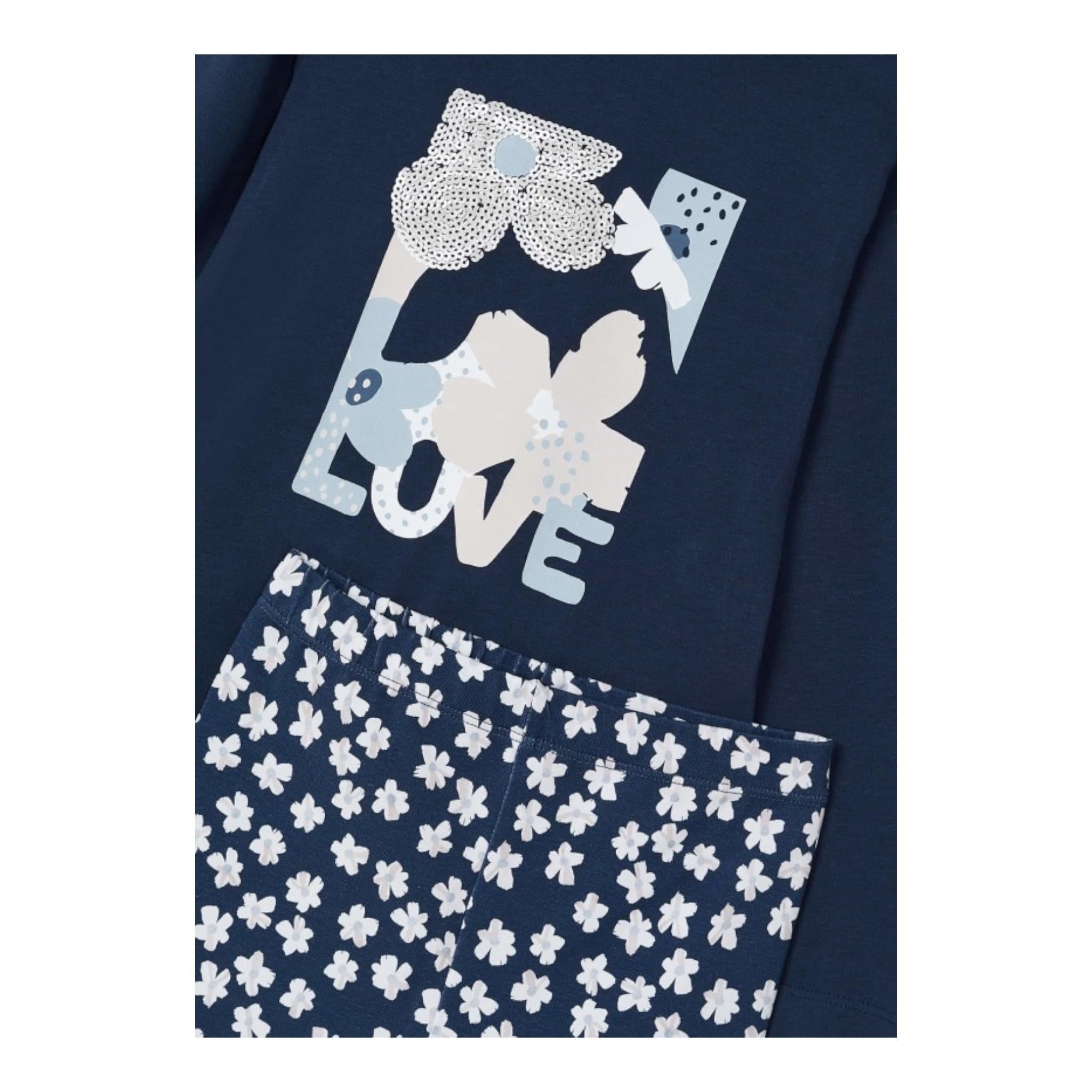 MAYORAL completo 2 pezzi shirt-leggins fantasia floreale Blu per Bambina 4713X BLU MAYORAL