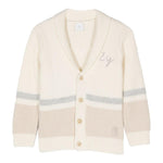 ELEVENTY cardigan tinta unita con fantasia a righe Panna per Bambino EV9P60 PANNA ELEVENTY