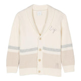ELEVENTY cardigan tinta unita con fantasia a righe Panna per Bambino EV9P60 PANNA ELEVENTY